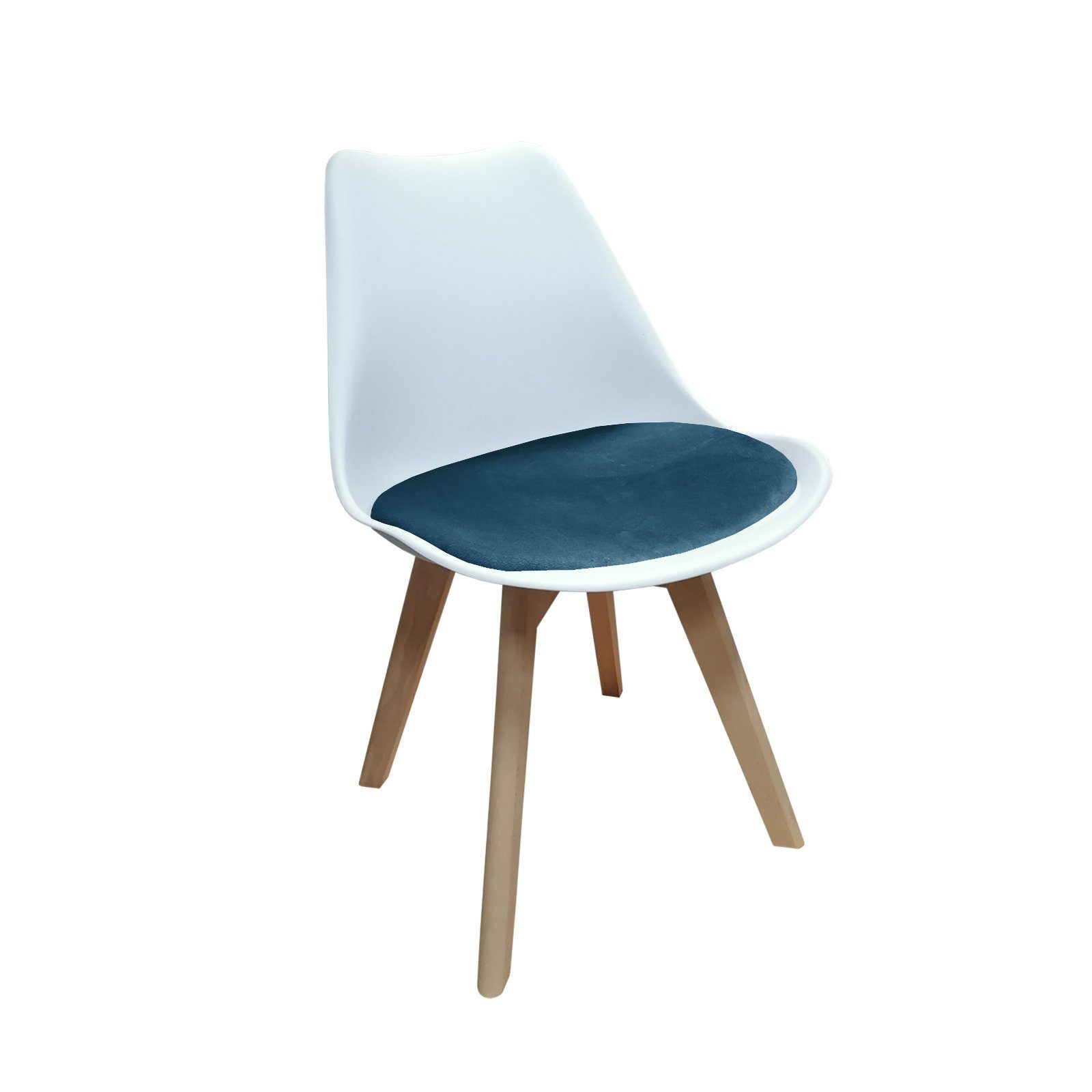 HTI-Living Esszimmerstuhl Stuhl Atlanta Velvet (Einzelstuhl, 1 St), Esszimmerstuhl Samt Weiß, Blau