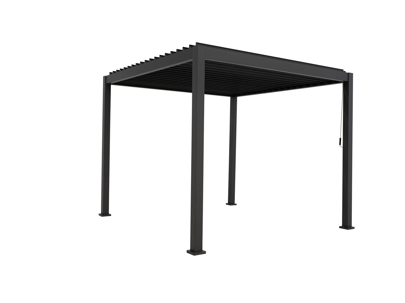 Green Spirit Pergola Lamellenpergola Mirador Deluxe 3x3 m Anthrazit Aluminium Handkurbel, BxTxH: 300x300x250 cm, (1-tlg), anthrazit, Aluminium, wetterfest - Garten, Terrasse & Outdoor