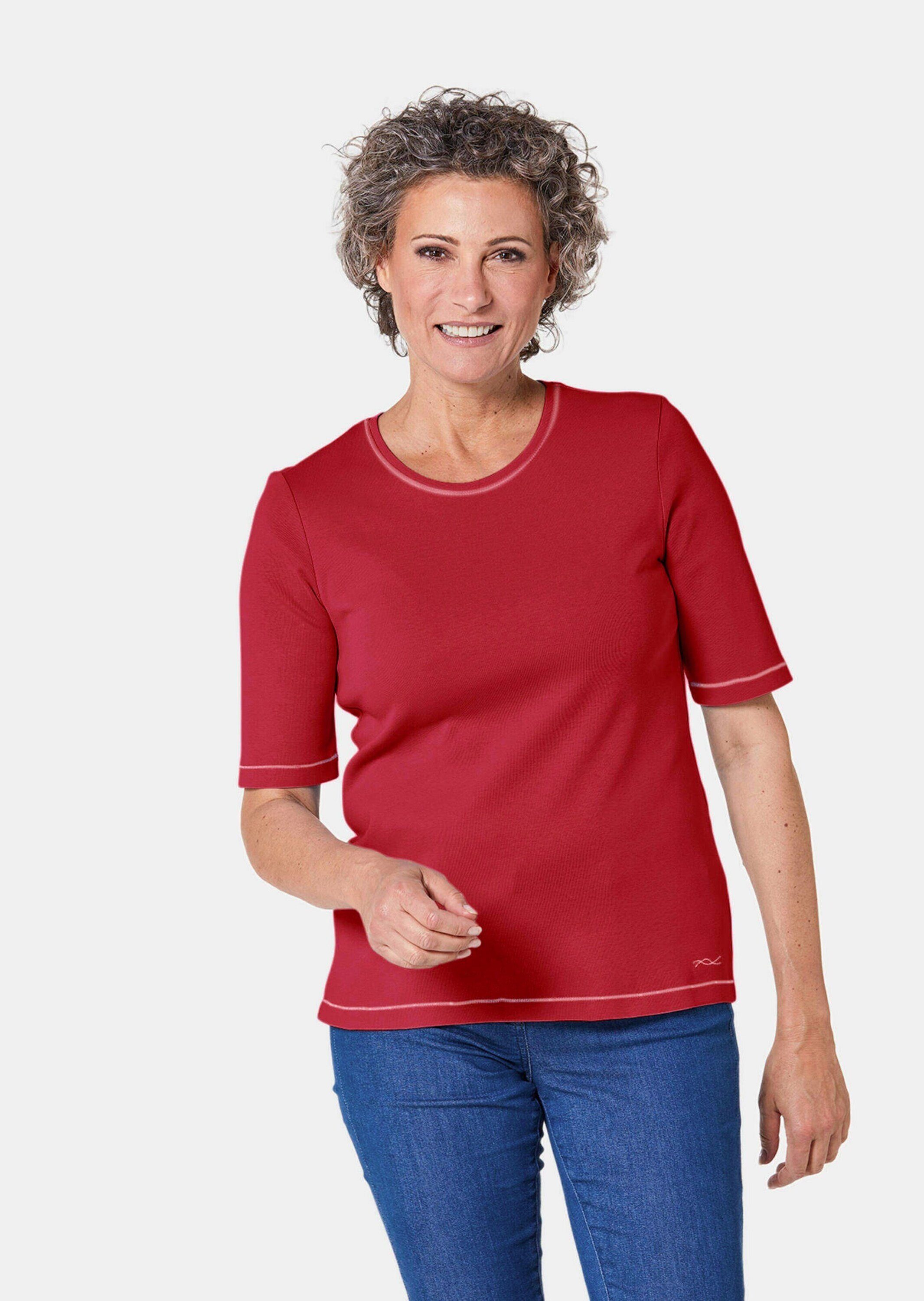 GOLDNER T-Shirt Basic T-Shirt aus reiner Baumwolle
