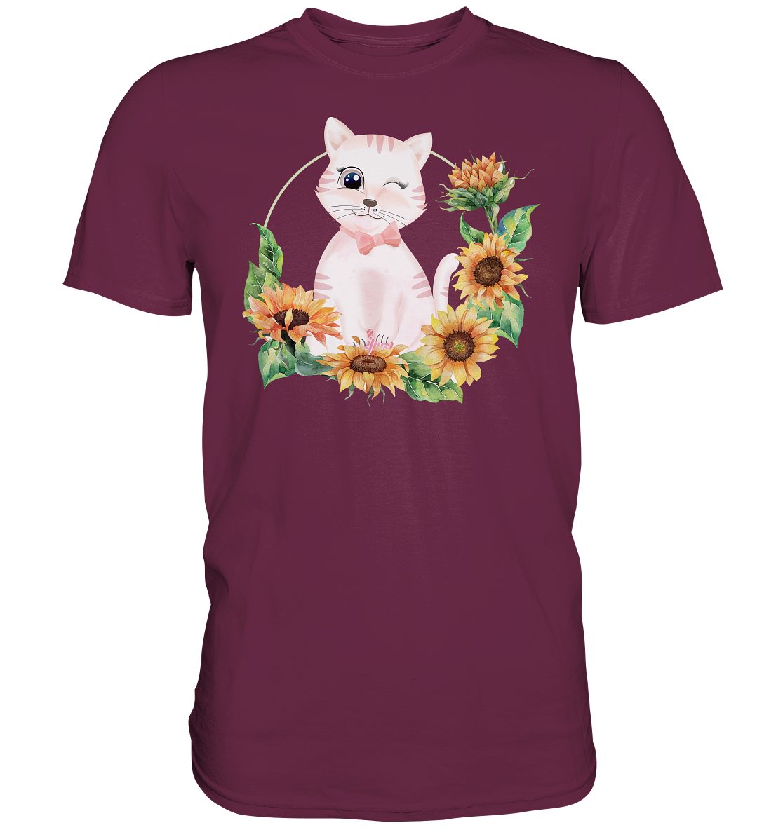 Tigerlino T-Shirt Katze Sonnenblumen Shirt Gärtner Kätzchen Garten Geschenk
