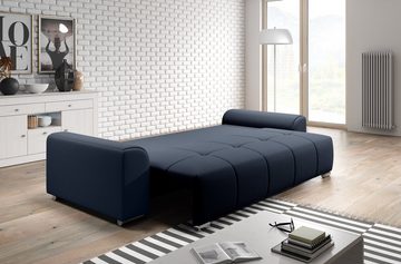 Furnix Schlafsofa LORETA 3-Sitzer Sofa mit Schlaffunktion und Bettkasten Couch 12 Farben, hochwertig, bequem & funktional