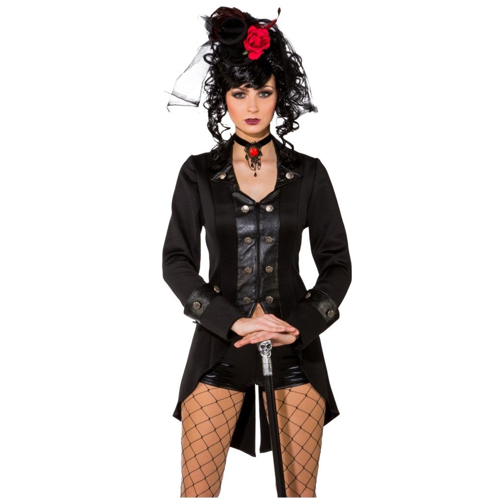 Orlob Kostüm Schwarze Gothic Jacke für Damen