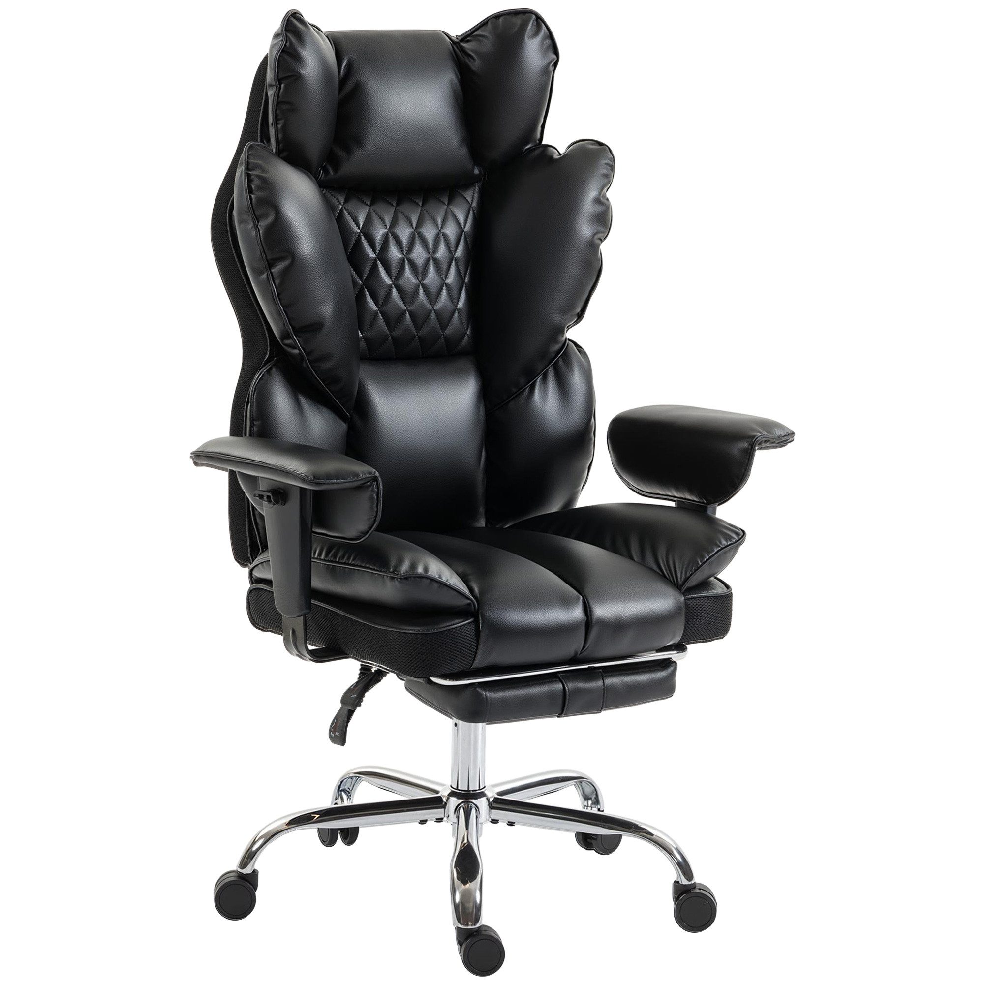 HOMCOM Bürostuhl Chefsessel mit Taschenfederkern (Set, 1 St), 135° neigbar, Fußstütze, bis 180 kg – Bild 2 von 5