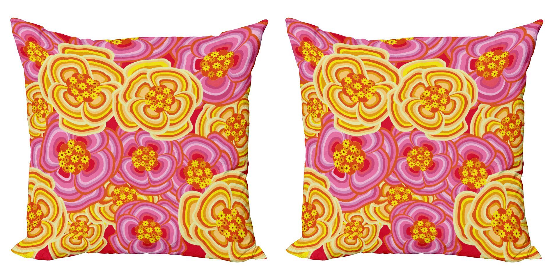 Stück), Funky Leuchtende Kissenbezüge (2 Digitaldruck, Modern Accent Blumen Blumen Doppelseitiger Abakuhaus