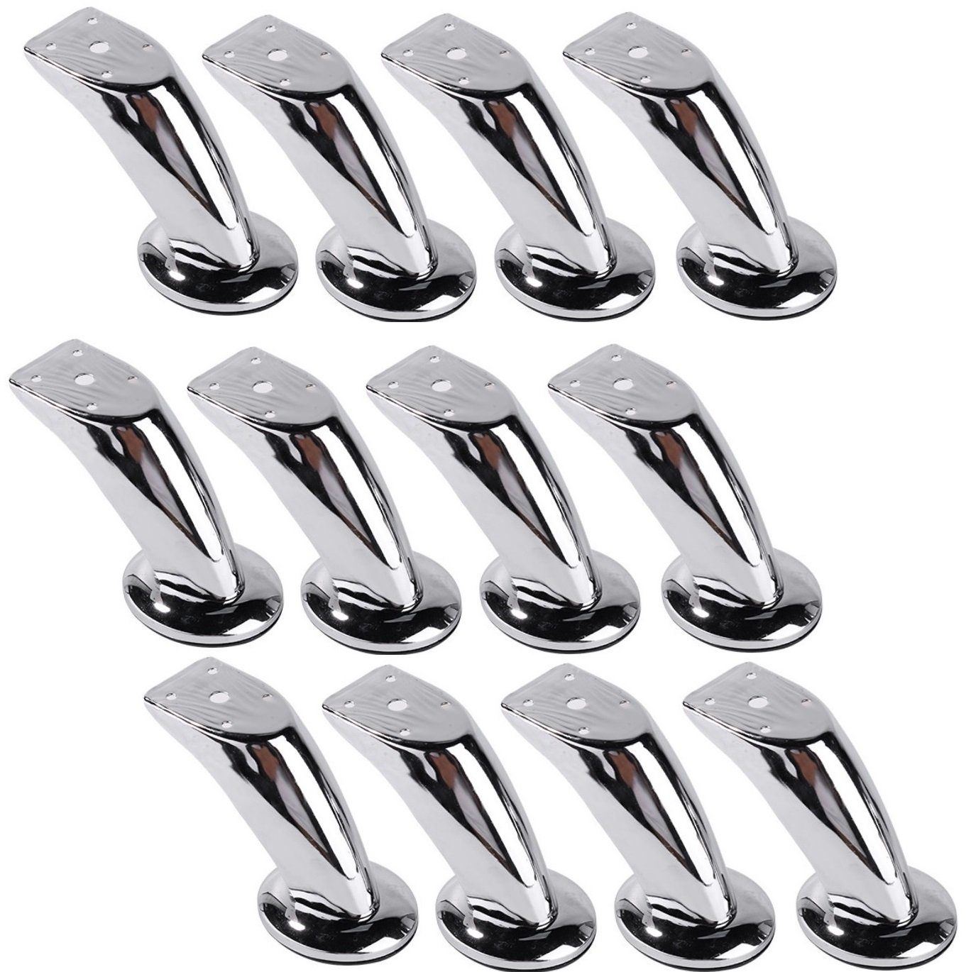 BAYLI Tischbein 12er Set Möbelbeine Metall, Schrankfüße [Höhe-12 cm], Beine für