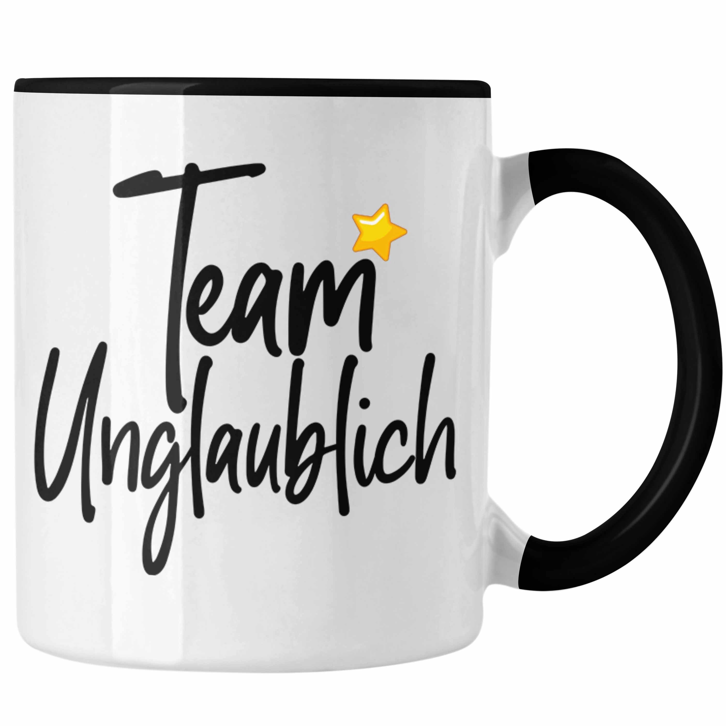 Trendation Tasse Tasse Geschenk für Bestes Team Geschenkidee Dankeschön Schwarz