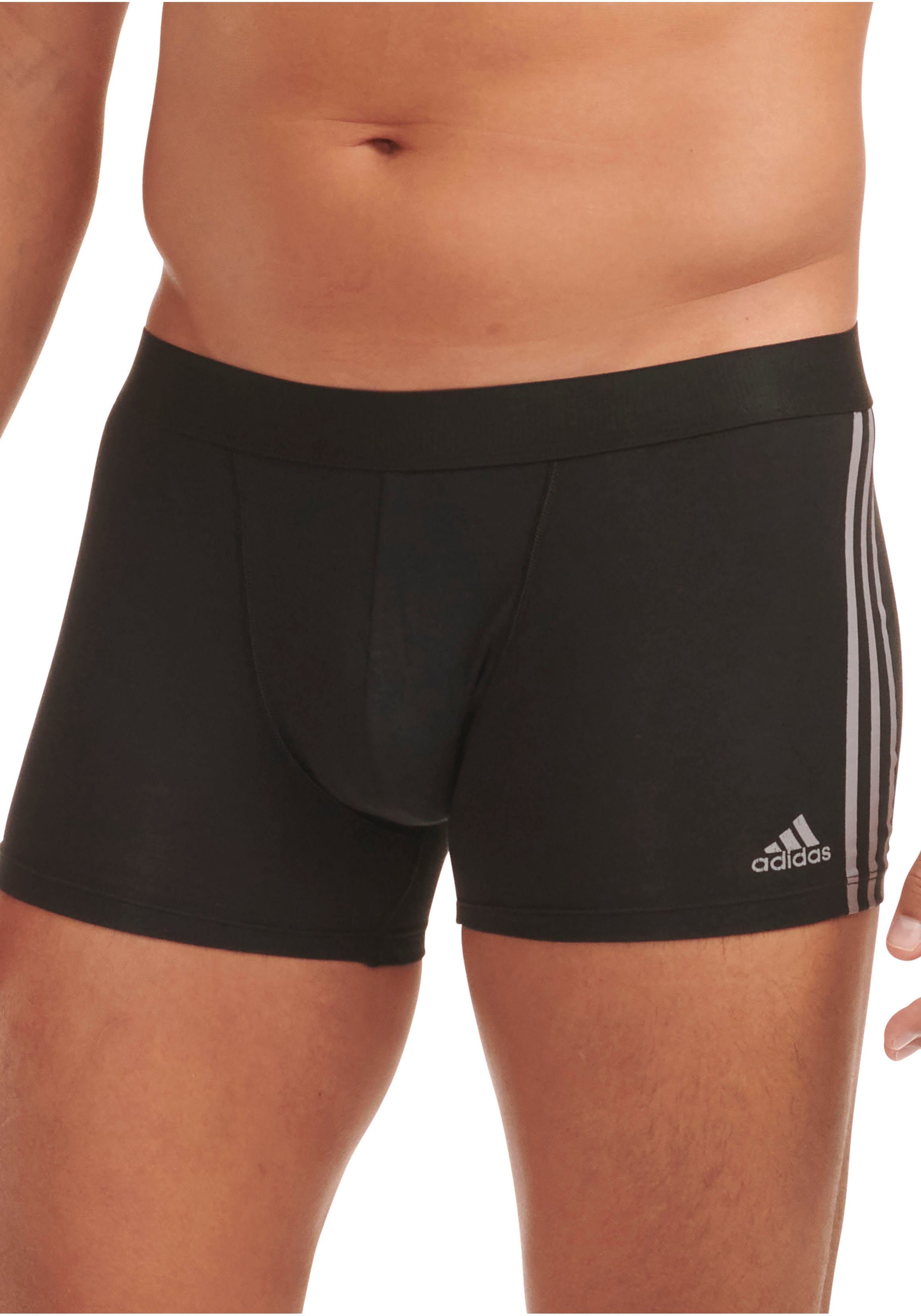Sportswear schwarz Boxer mit Unterhose typischem 3-Streifen-Design kontrastfarbigen adidas (3er-Pack)