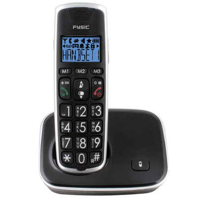 Fysic FX-6020 Seniorentelefon (Mobilteile: 1-2, Netzspannung 100-240 V AC, Seniorentelefon mit großen Tasten, Hörgerätkompatibel, 10h Sprechzeit)