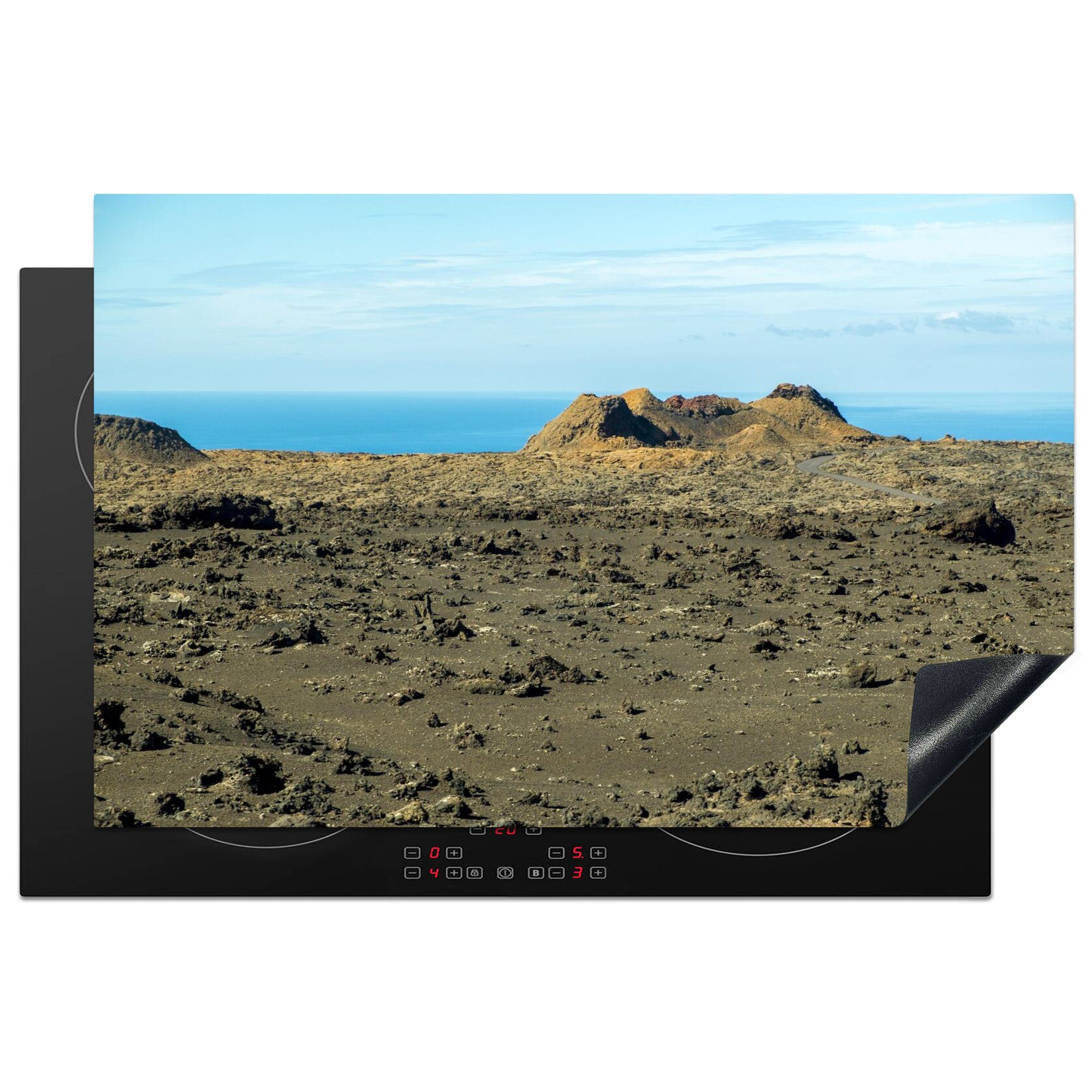 für tlg), die Induktionskochfeld vulkanische Herdblende-/Abdeckplatte (1 MuchoWow küche, 81x52 Schutz Die Vinyl, Landschaft cm, Lanzarote, Ceranfeldabdeckung von