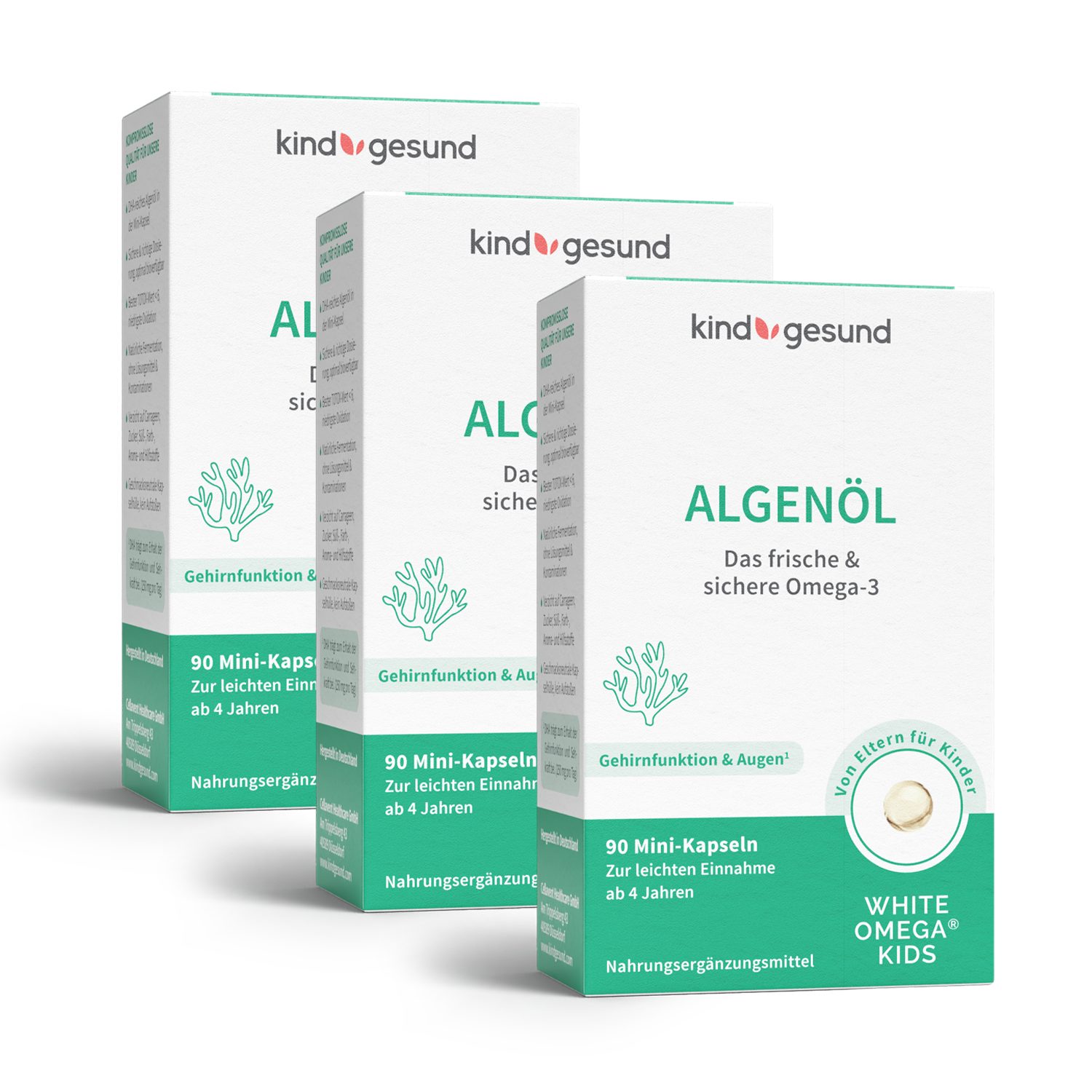 kindgesund Omega-3 Algenöl für Kinder, vegan Kapseln