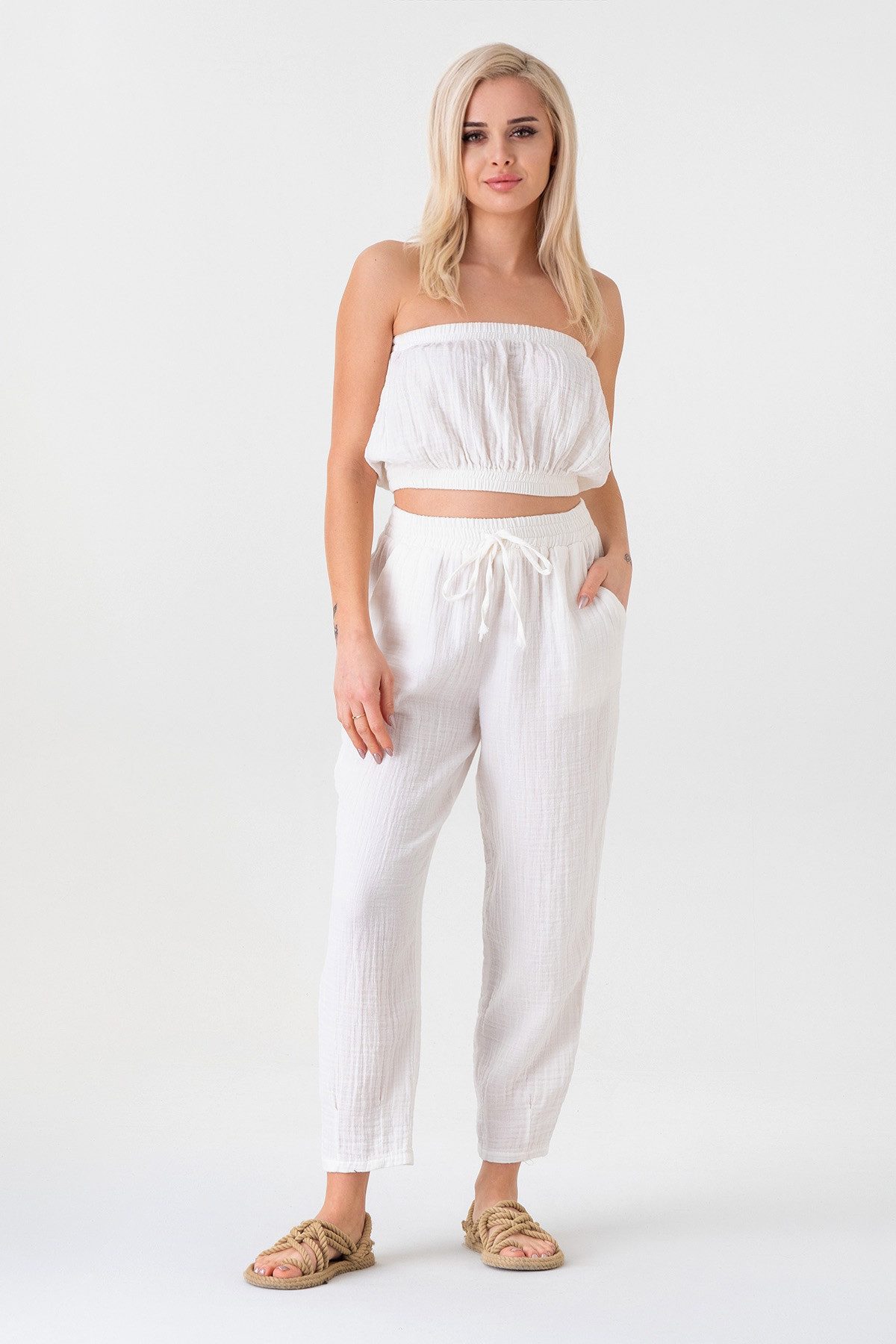 WENOR Schlupfhose Musselin Sommerhose, 100 % Baumwolle, elastischer Bund, K günstig online kaufen