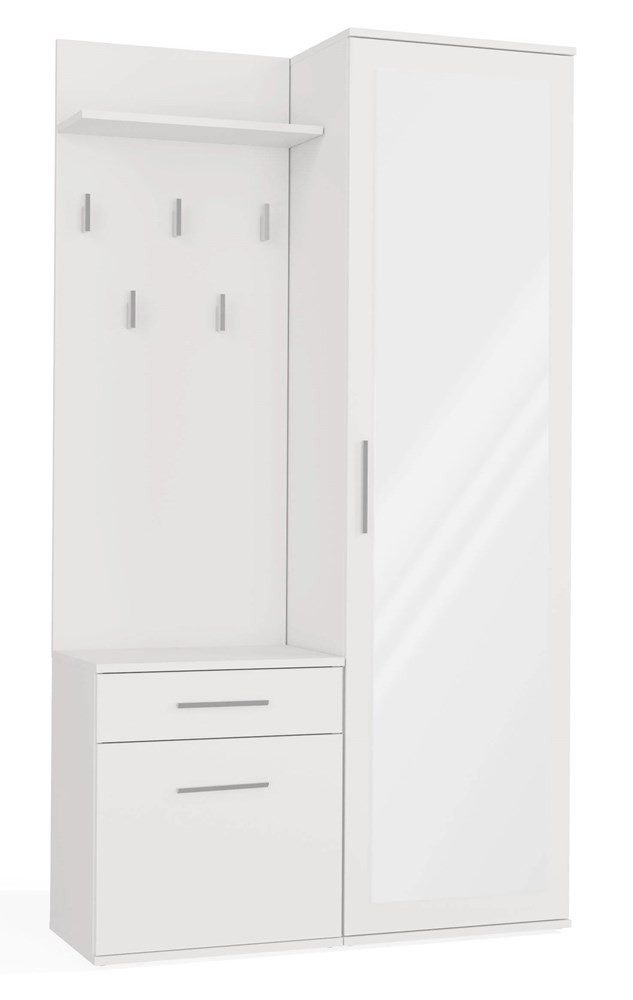 MAGOWA Kompaktgarderobe Moderner Kleiderschrank mit Spiegel & praktischer F günstig online kaufen