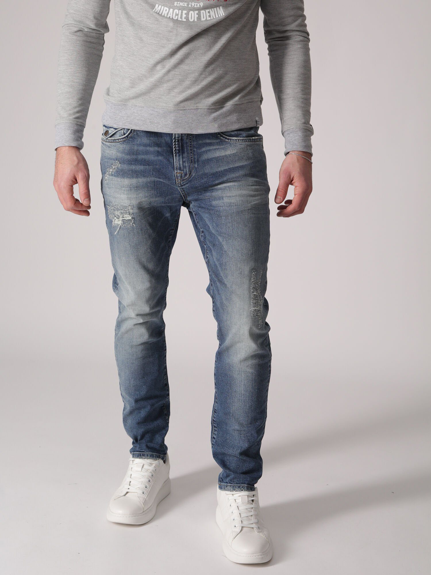 Miracle of Denim Tapered-fit-Jeans Alex im Destroyed-Look