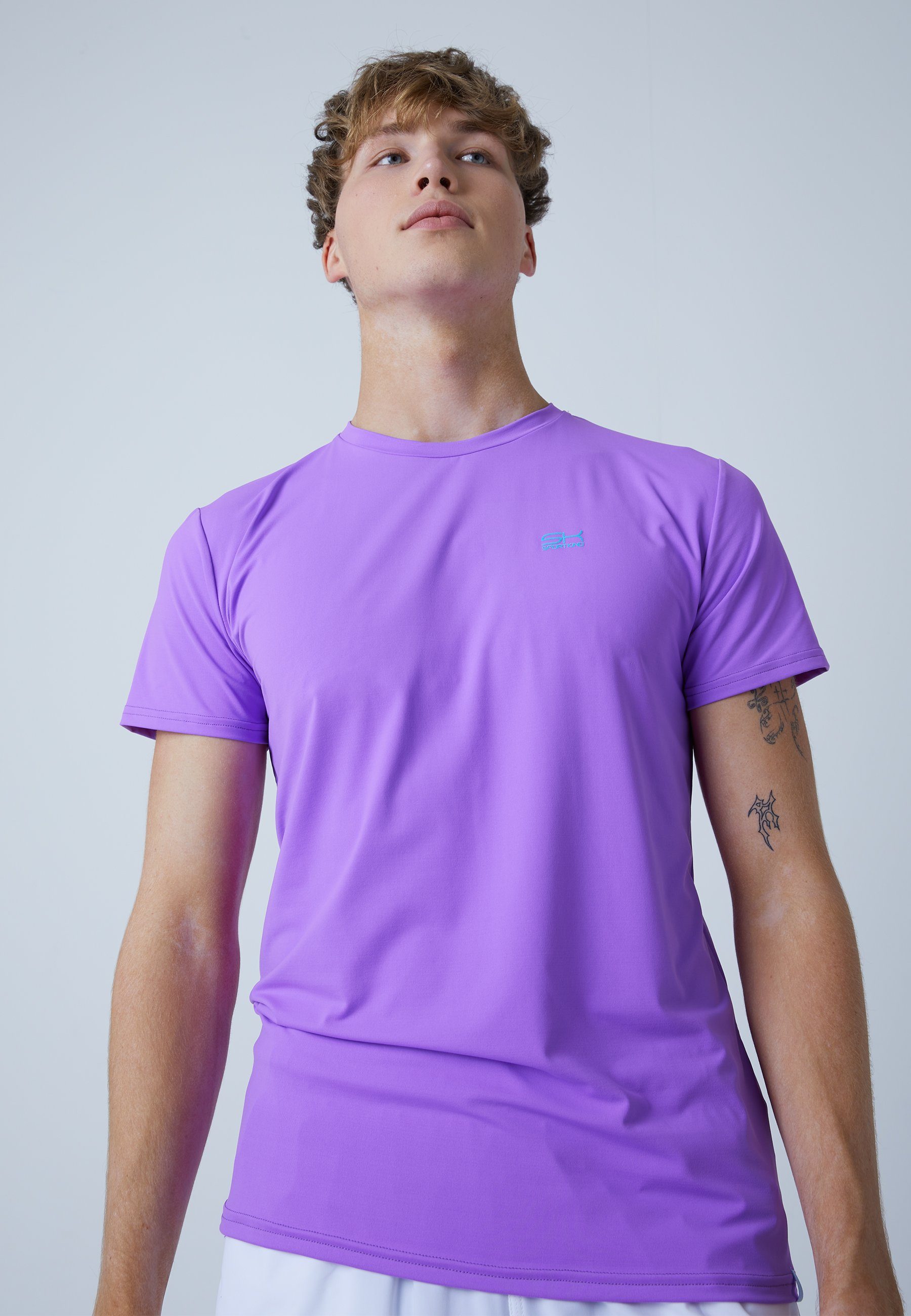 SPORTKIND Funktionsshirt Tennis T-Shirt Rundhals Herren & Jungen lila | Funktionsshirts