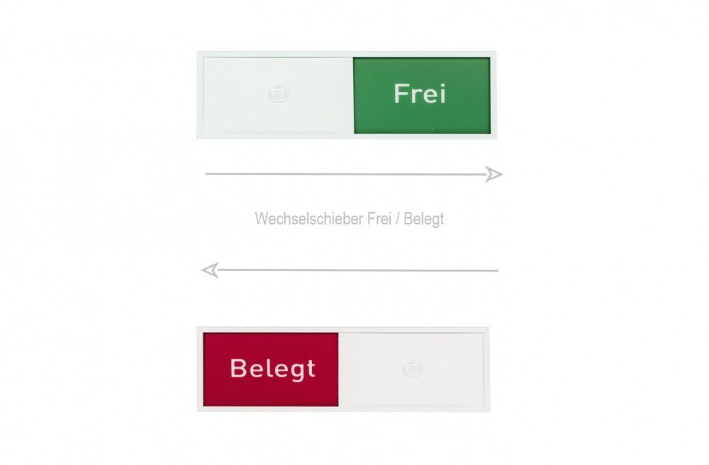 Thumbnail - König Werbeanlagen Hinweisschild MADRID White Line Frei-/Belegt Anzeige, Aluminium weiß lackiert, 50 x