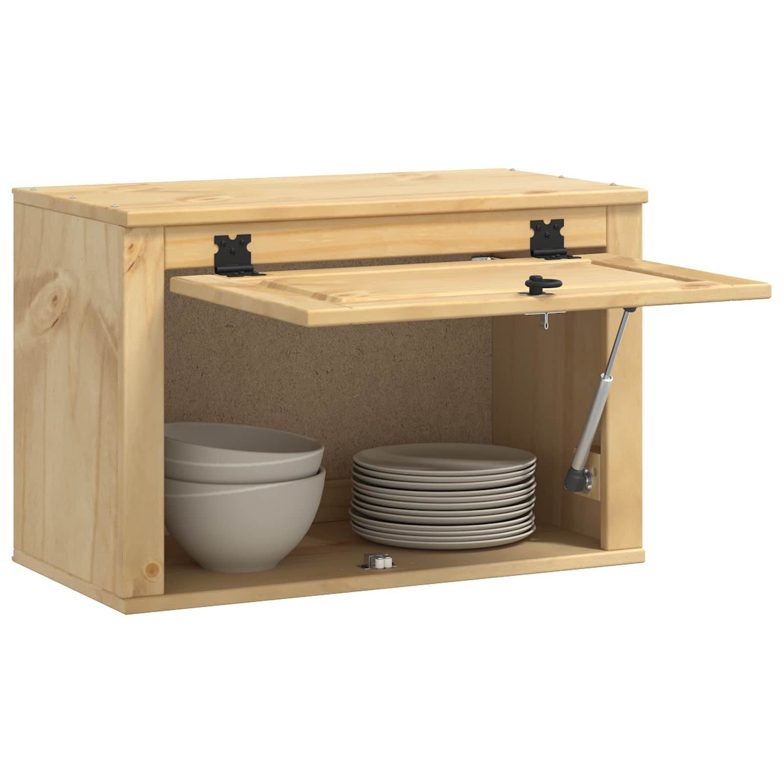 vidaXL Hängeschrank Hängeschrank Schrank mit Speicher Honig 60x32x40 cm Massives Kiefernh