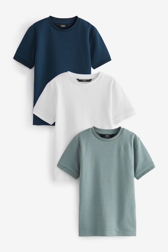 Next T-Shirt Langärmelige, strukturierte T-Shirts, 3er-Pack (3-tlg)