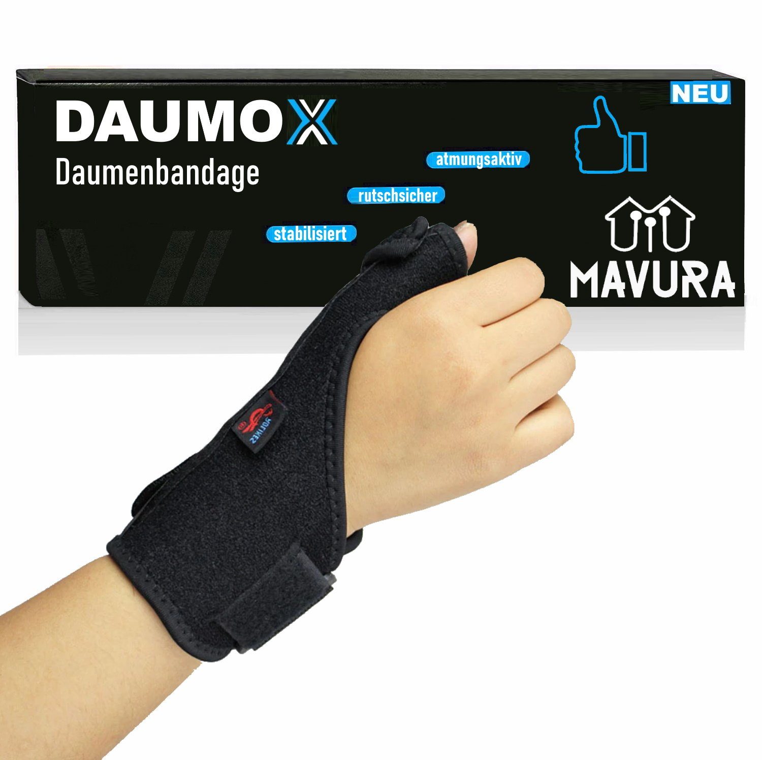 MAVURA Daumenbandage DAUMOX Daumenbandage Premium Hand Bandage Daumenstütze, Schiene Schoner Schutz Handbandage Daumen