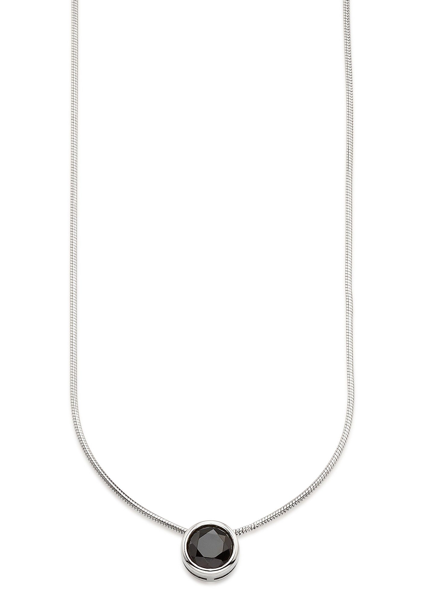Bruno Banani Kette mit Anhänger Schmuck Geschenk Silber 925 Halsschmuck Halskette Schlangenkette Stein, mit Zirkonia (synth), Korund (synth) oder Spinell (synth)