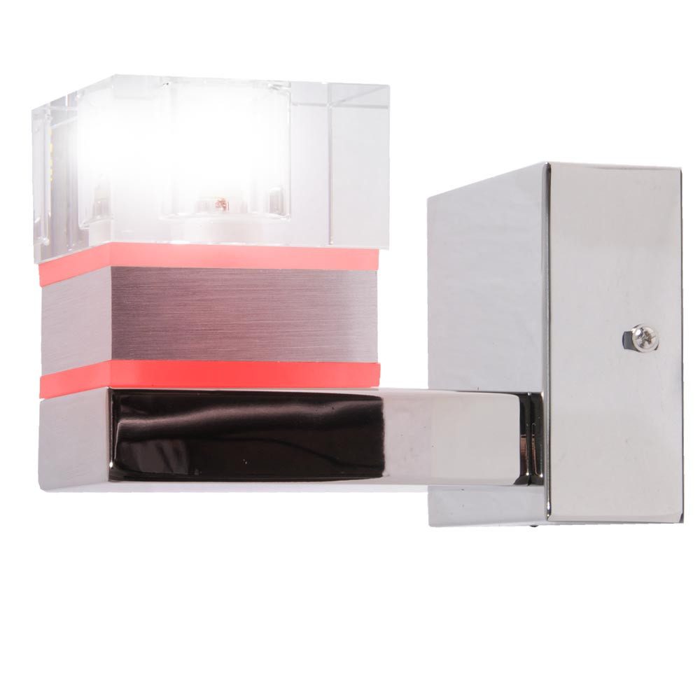 Brilliant LED Wandleuchte, Leuchtmittel inklusive, Warmweiß, Farbwechsel, Wandleuchte Wandlampe Treppenhausleuchte Glaswürfel RGB LED