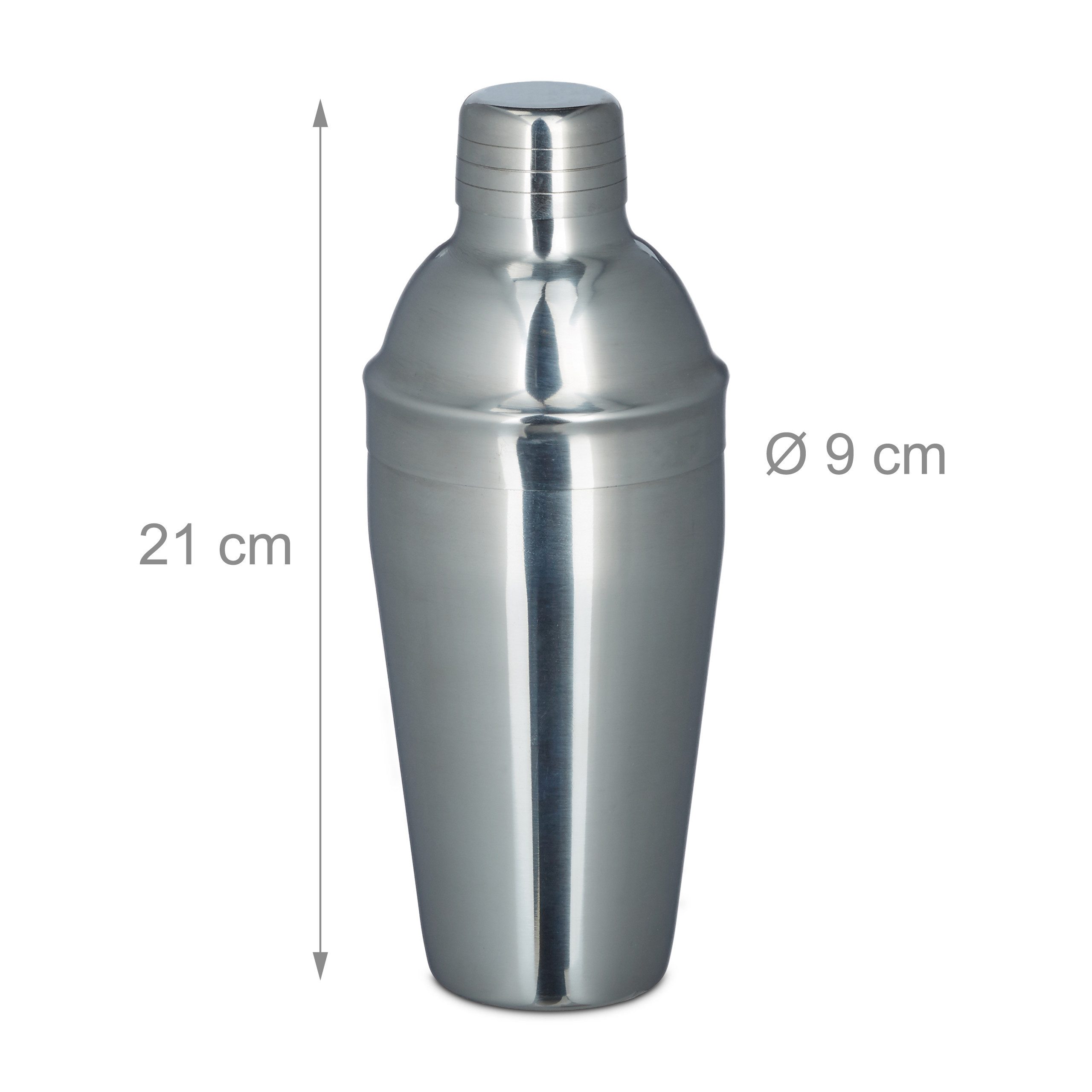 relaxdays Cocktail Shaker Cocktailset Edelstahl 5-teilig, Edelstahl, (5-tlg) – Bild 4 von 5