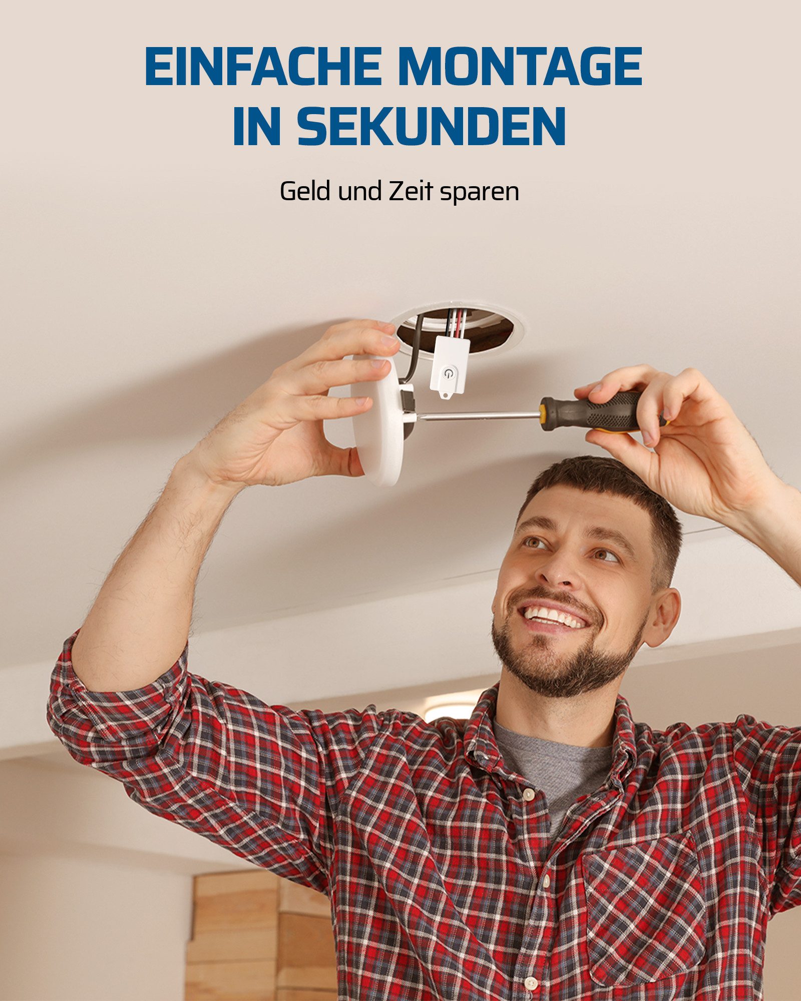 DEWENWILS Licht-Funksteuerung Funkschalter Set, für Schlafzimmer, Kinderzimmer, Büro, Arbeitszimmer, Wohnzimmer, 15A, Funk Wandschalter, Kabellos Funk Lichtscha – Bild 5 von 5