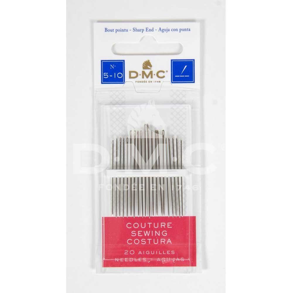DMC Kreativset DMC Nähenadel mit scharfer Spitze, 6 Stück, Größen 5-10, (embroidery kit by Marussia)