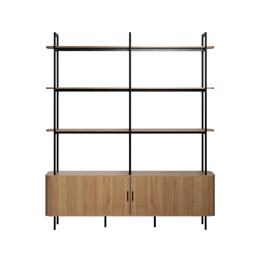 ebuy24 Regal Ronin Regal 2 Jalousietüren, 3 Regale Eiche Dekor.