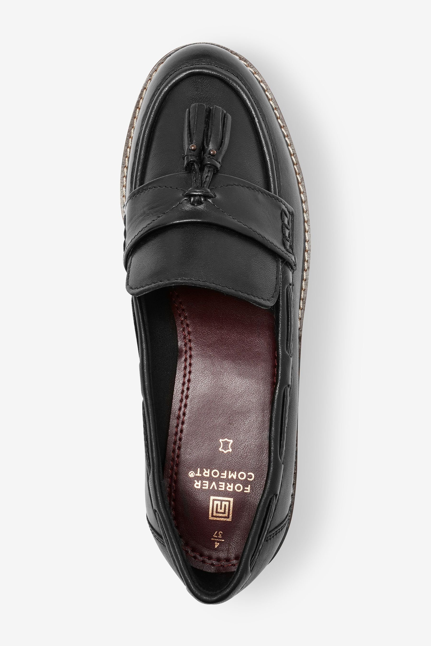 Forever mit Lederslipper Next Black Quaste (1-tlg) Loafer Comfort®