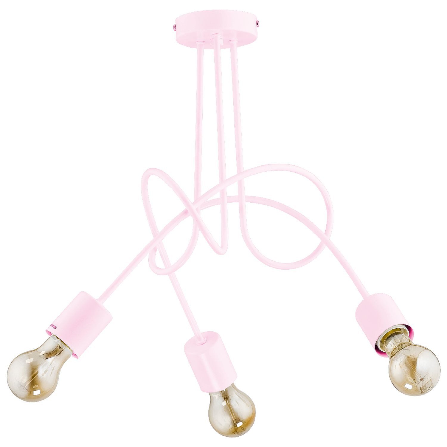 Licht-Erlebnisse Deckenleuchte KALMAR, ohne Leuchtmittel, Metall E27 B: 48 cm Rosa 3-flammig