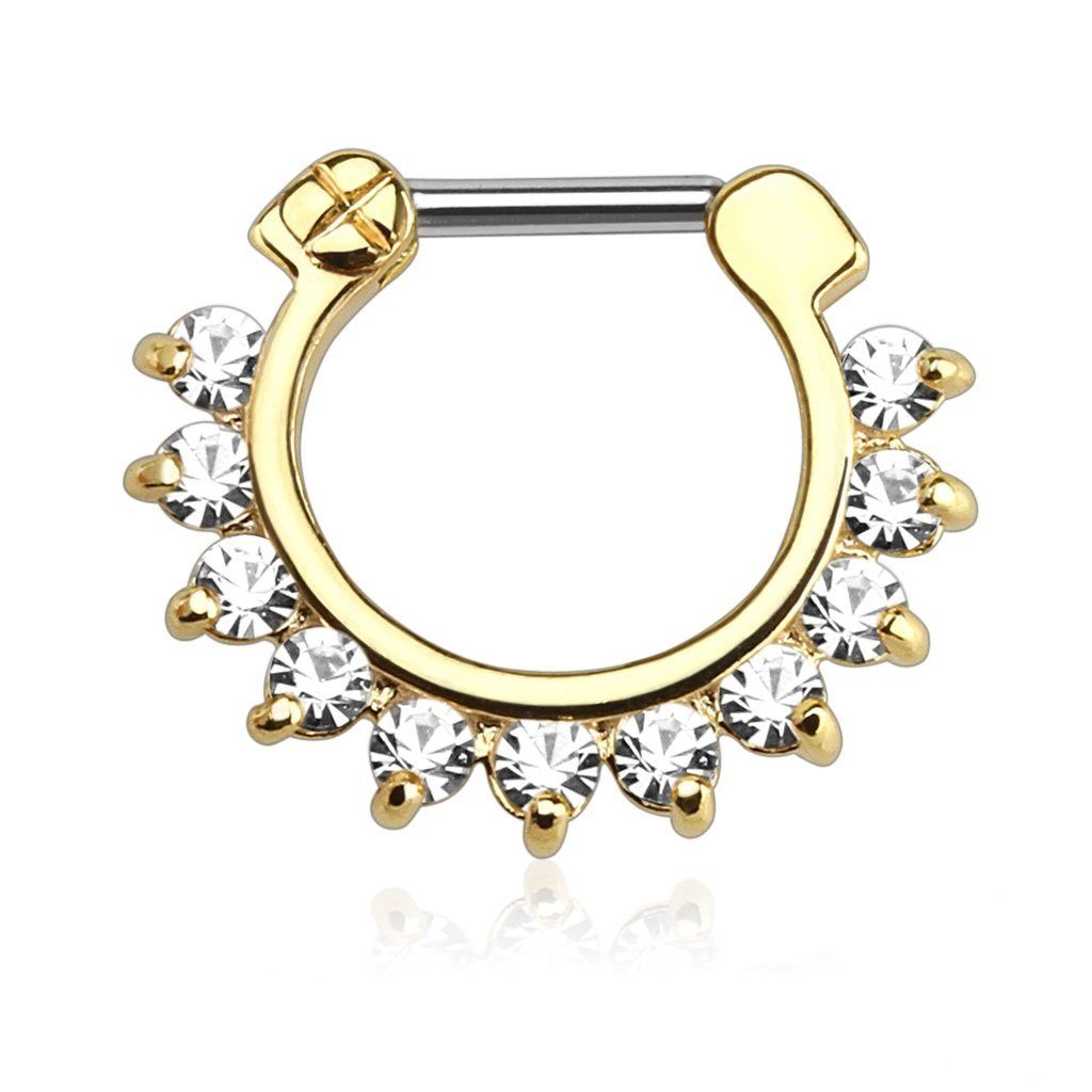 Nasenpiercing Piercing Septum Ring Vintage mit Strass Vergoldet