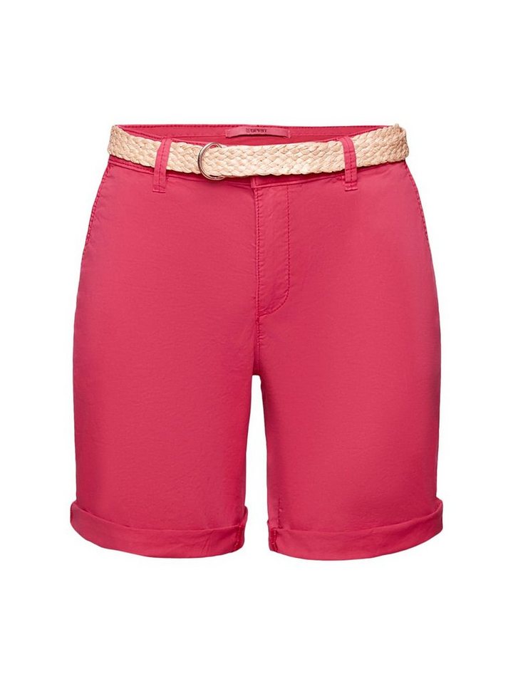 Esprit Shorts Shorts mit Raffia-Flechtgürtel (1-tlg), Abnehmbarer  Bastgürtel im Flechtdesign mit D-Ring-Schnalle