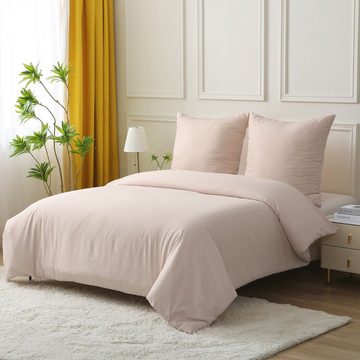 Bettwäsche Bettwäsche-Set Bettbezug mit Kissenbezug Einfarbig Weich Premium, OKWISH, 1 Stück 135x200 cm mit 1 Kopfkissenbezug 80x80 cm