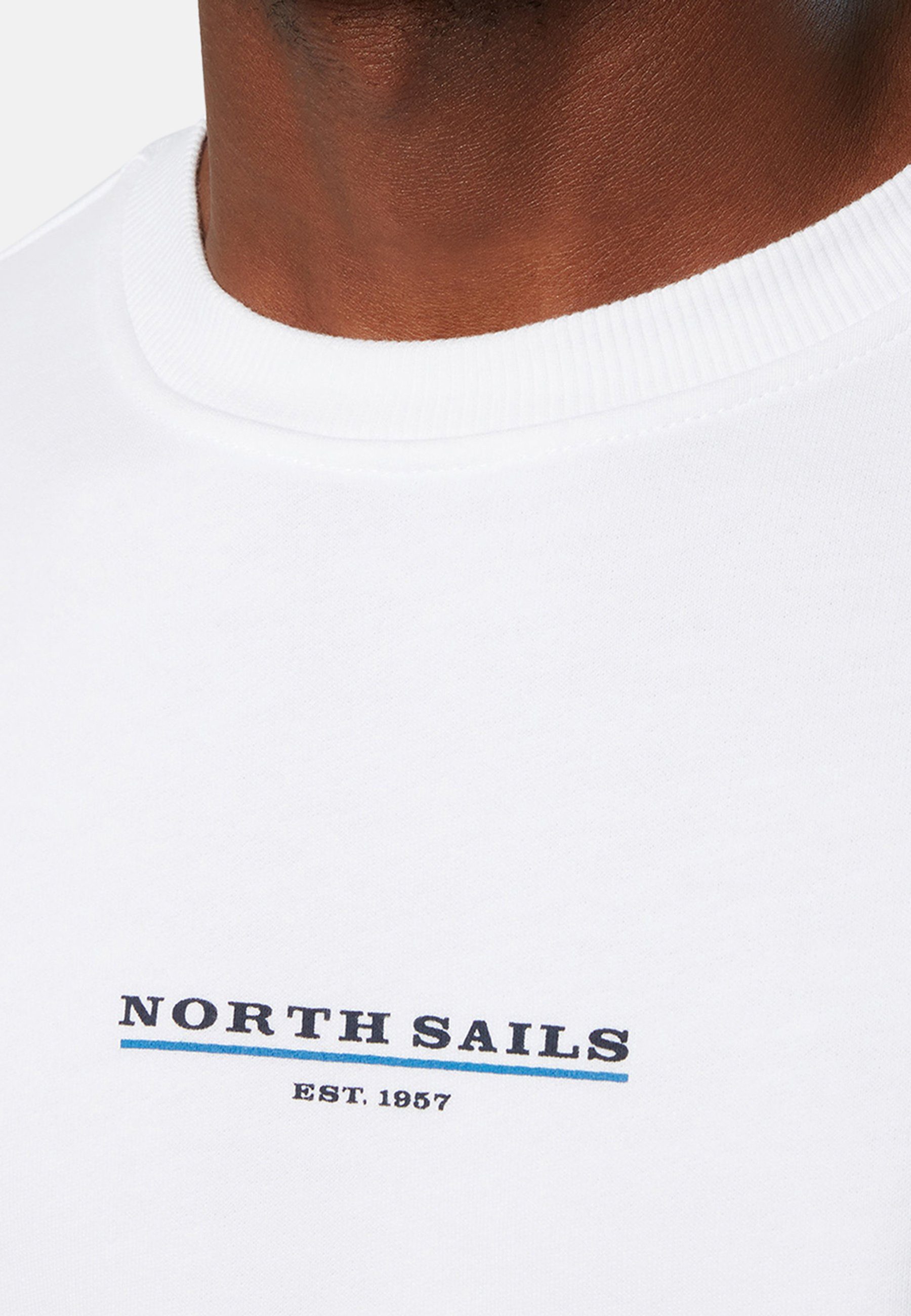 weiss Sweatshirt Sails Fleecepullover North Brust-Print mit