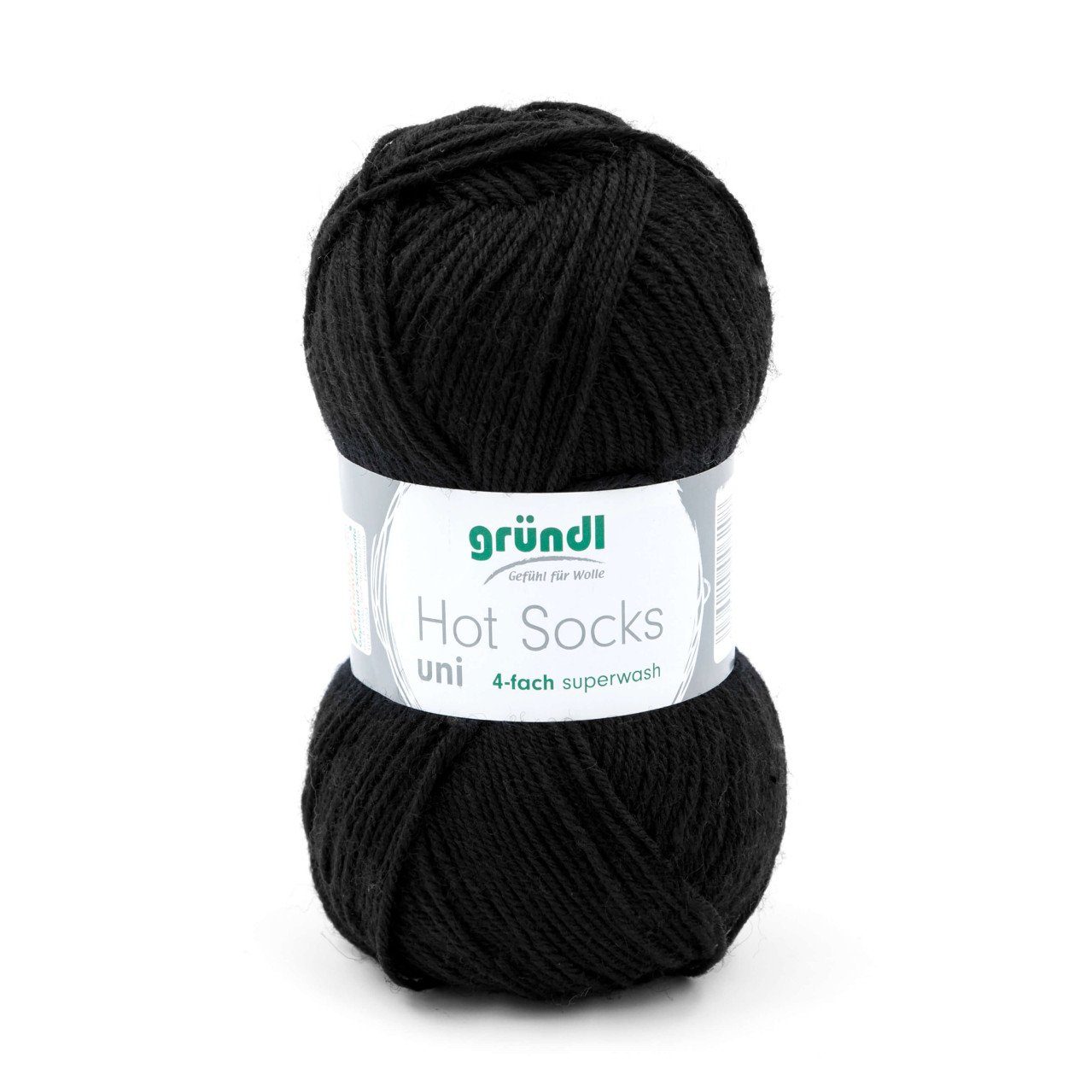 Gründl Gründl Wolle Hot Socks uni 50 g schwarz Häkelwolle