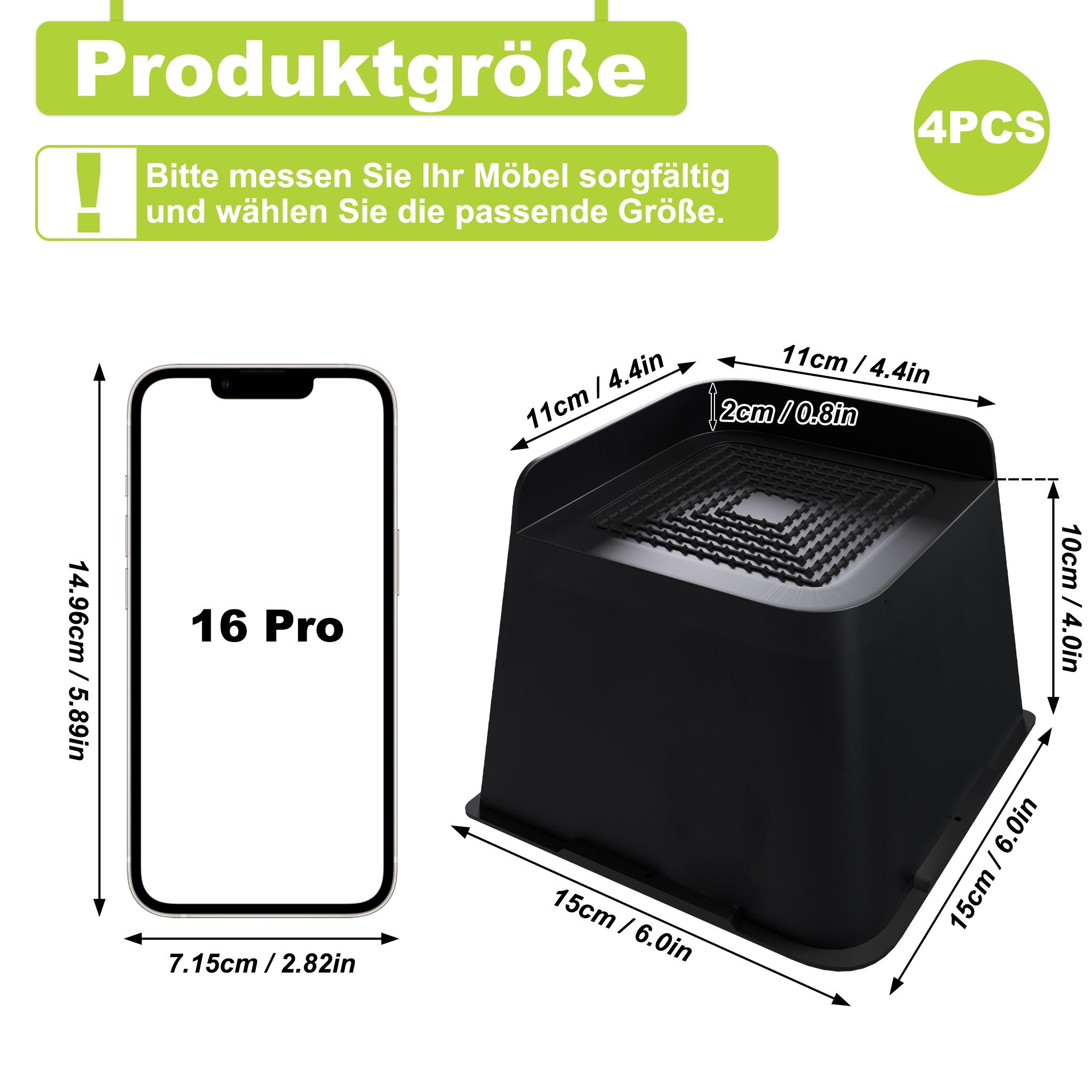 FIVMEN Möbelfuß Möbelerhöhung Betterhöhung Tischhöhe Möbelerhöher Tischerhö günstig online kaufen