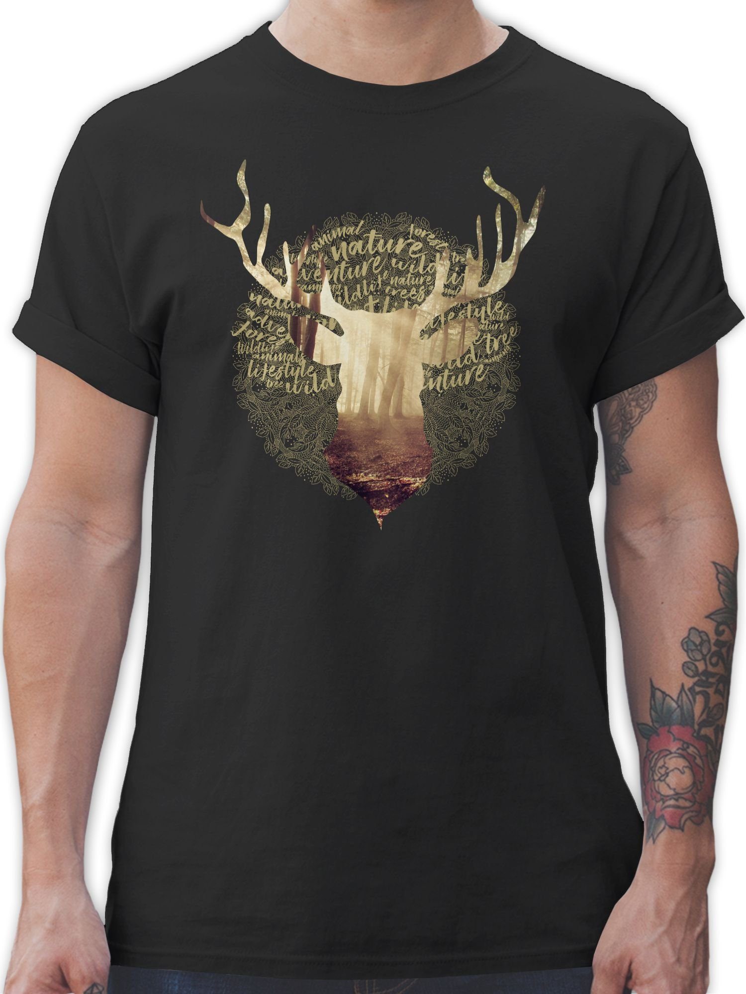 Shirtracer T-Shirt Hirsch Jäger Mode für günstig online kaufen