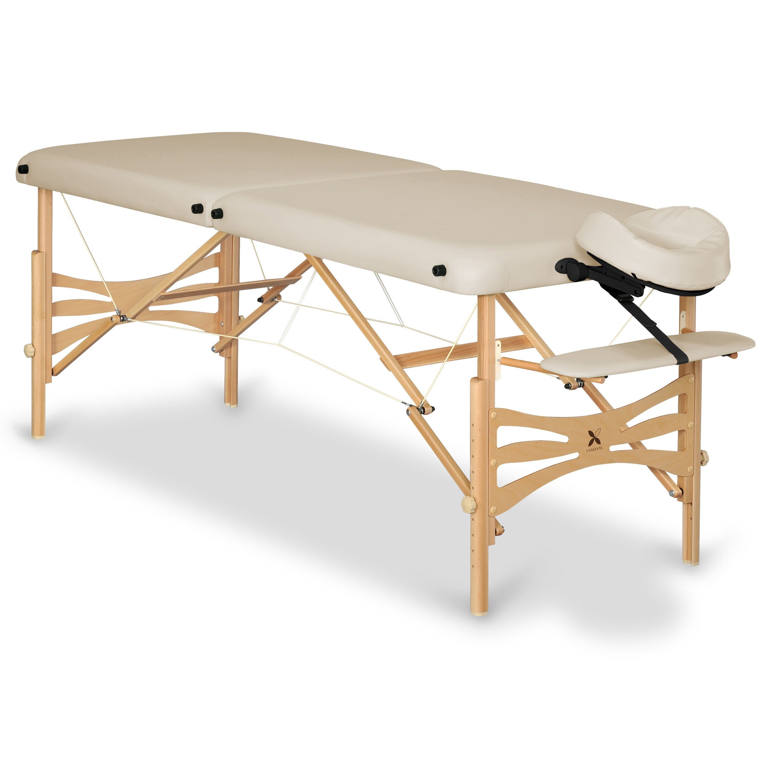 Habys Massageliege Panda Mobile Kosmetikliege Massagetisch Tragbar Klappbar Beige 180x60
