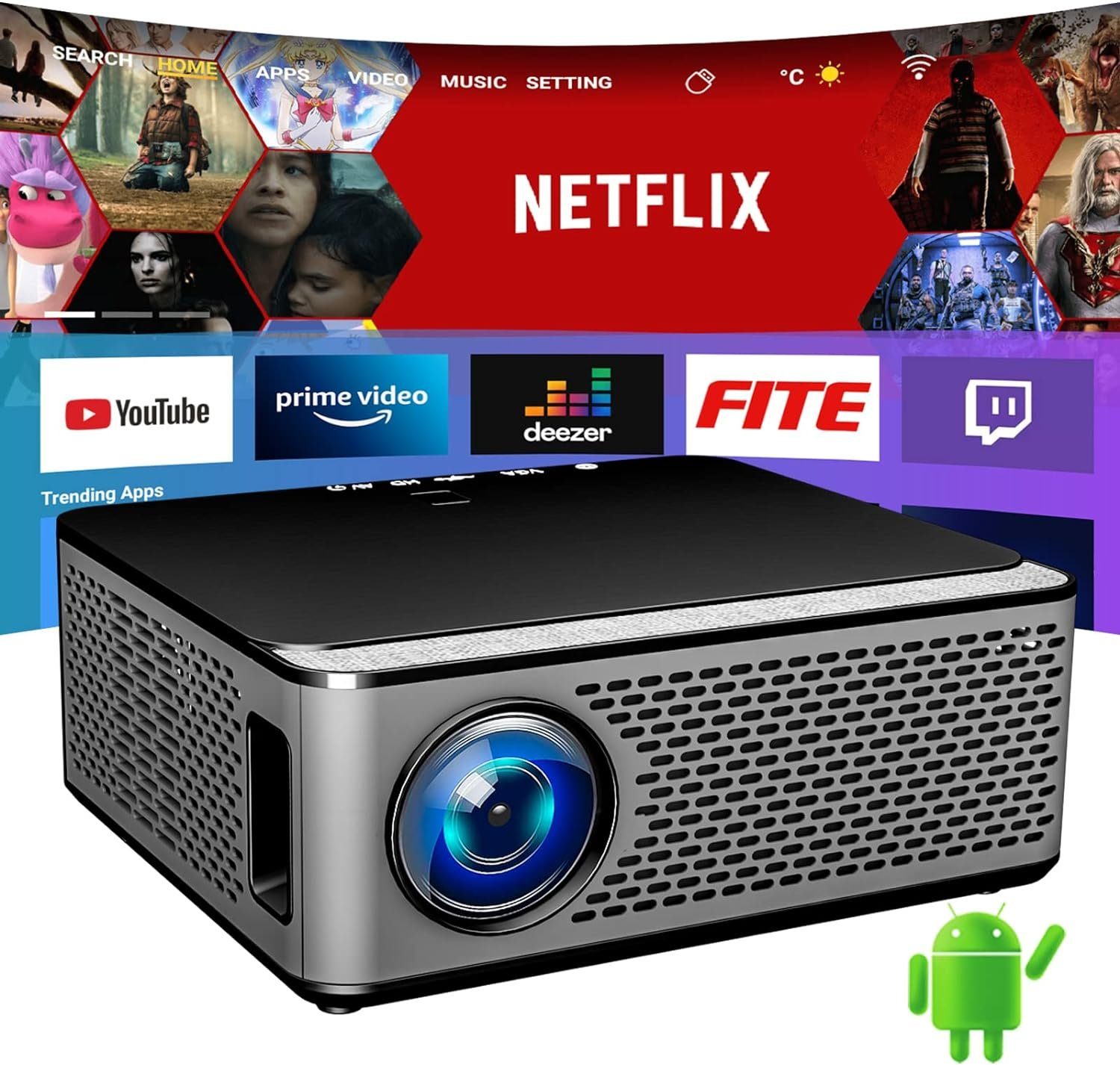 Ysametp Beamer (20000;1, 1920 x 1080 px, 5G WiFi Bluetooth, Upgrade 9500L Full HD Native 1080P Outdoor Video)