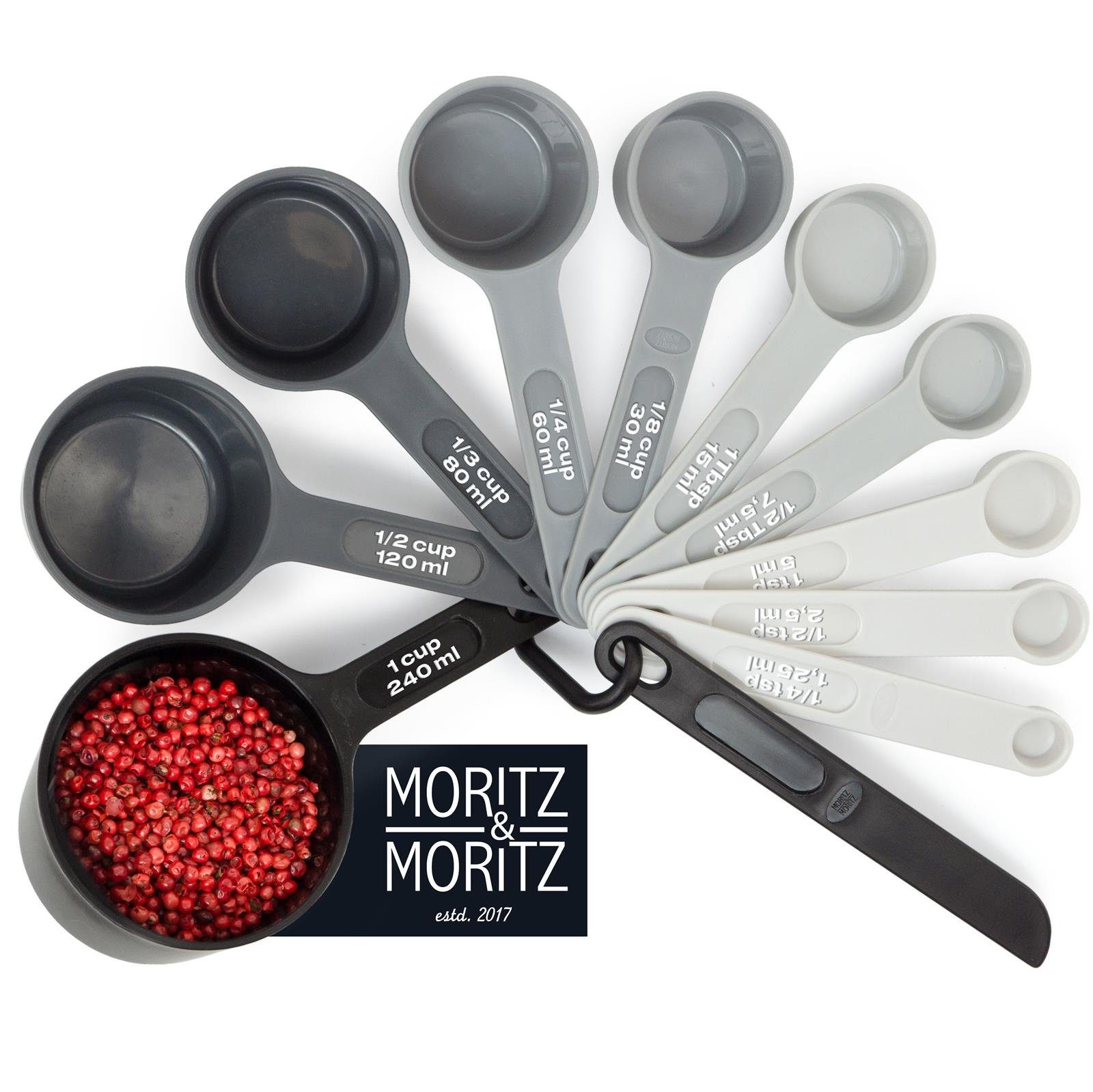 Moritz & Moritz Messlöffel Moritz & Moritz Messlöffel Set 11 teilig schwarz, (Set, 12-St)