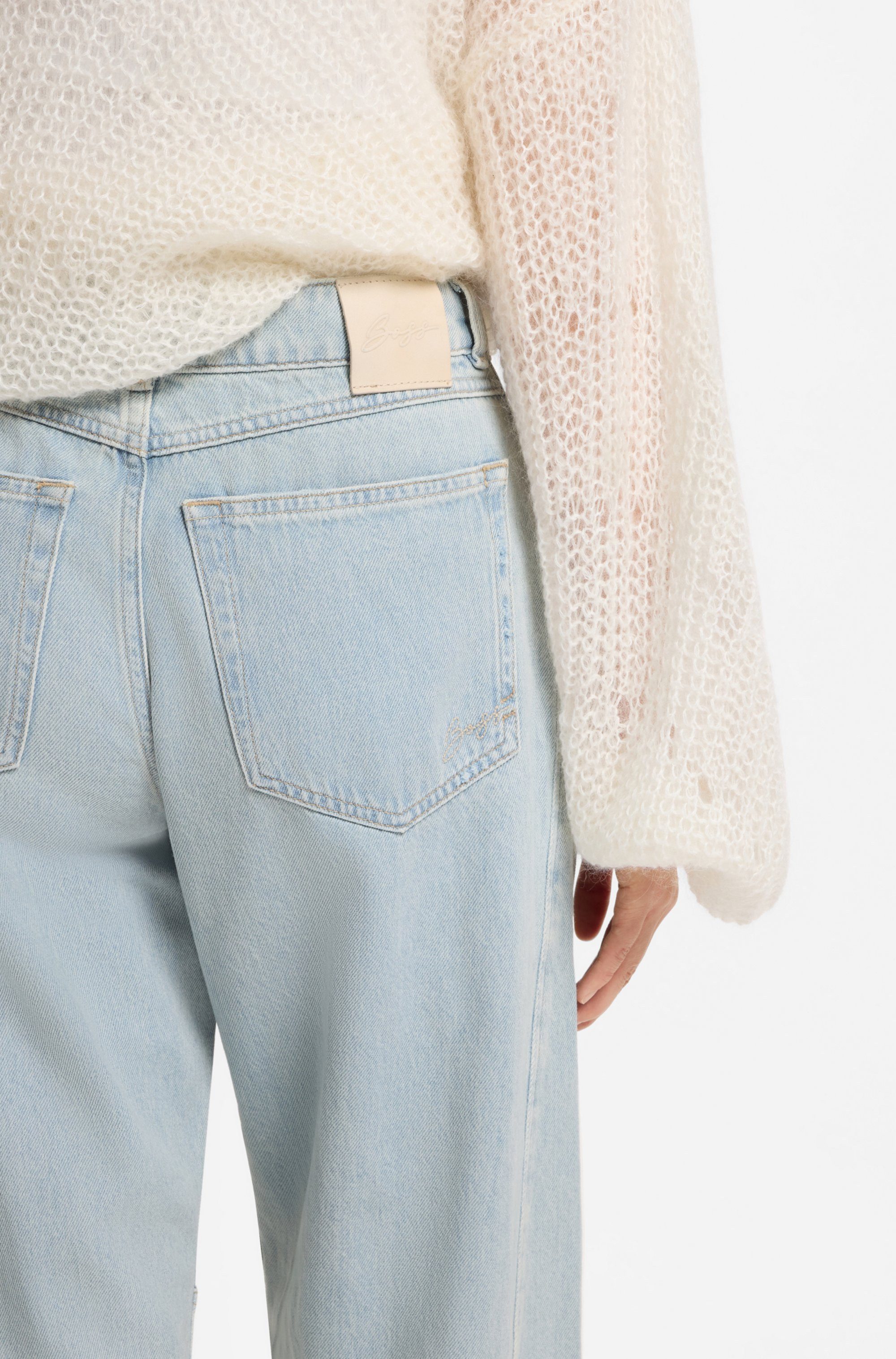 BOSS ORANGE High-waist-Jeans BALOON HR 1.0 Premium Damenmode mit Abnähern, Destroyed-Effekte