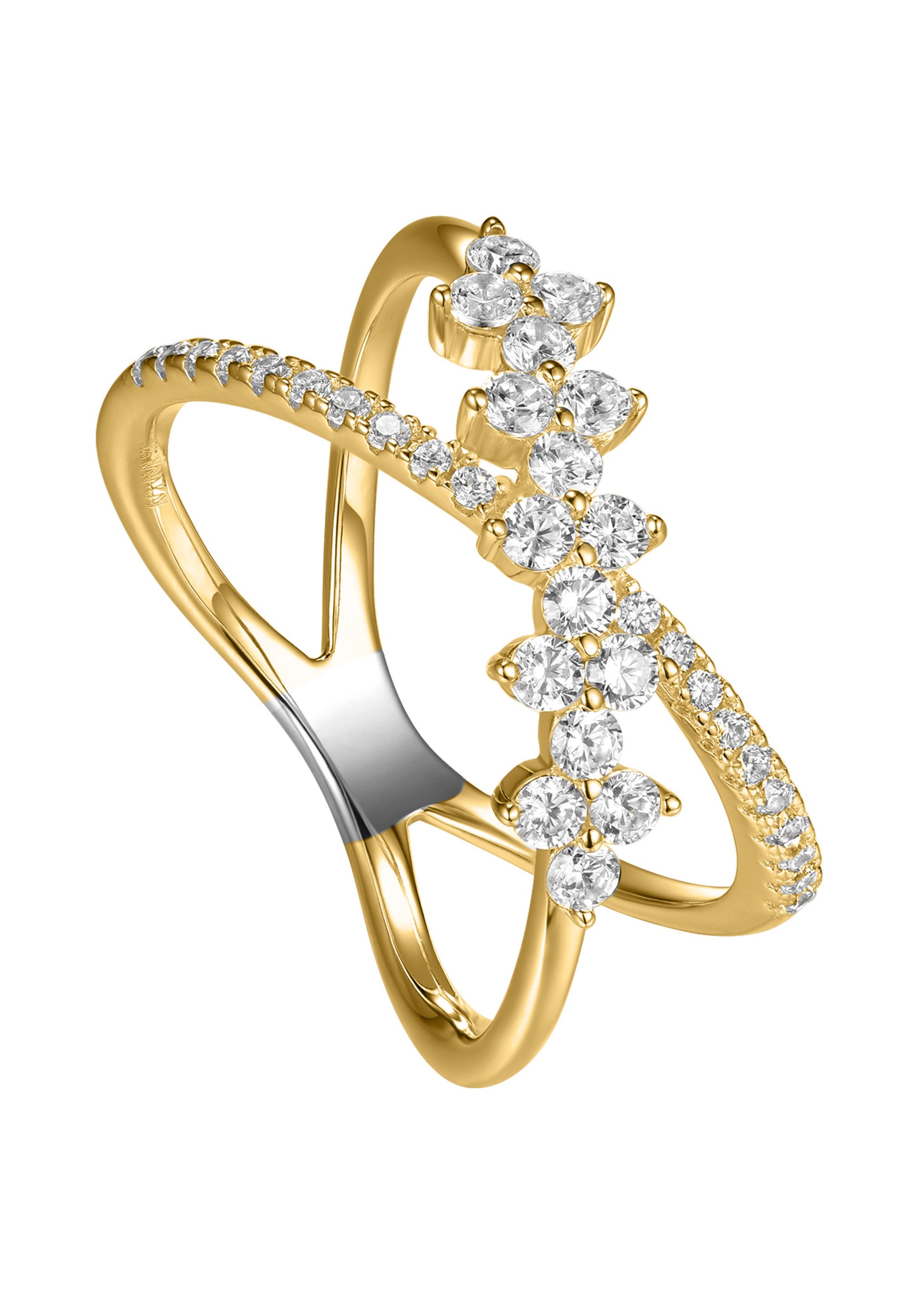 NANA KAY Fingerring Sparkly Couture, mit gekreuztem Design