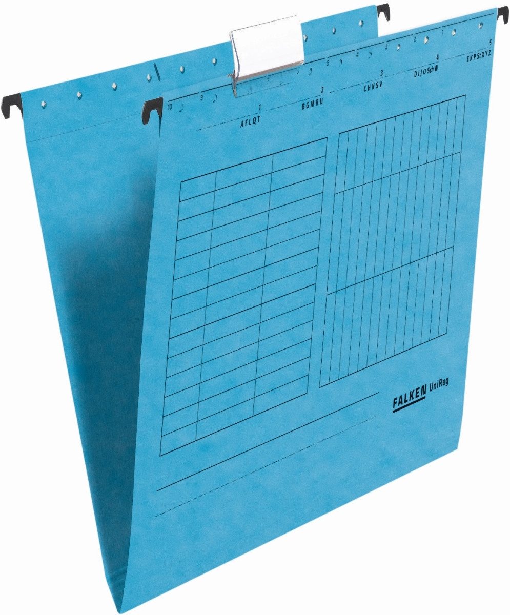 Falken Hefter Hängemappe UniReg Kraftkarton 230g/qm seitlich offen blau