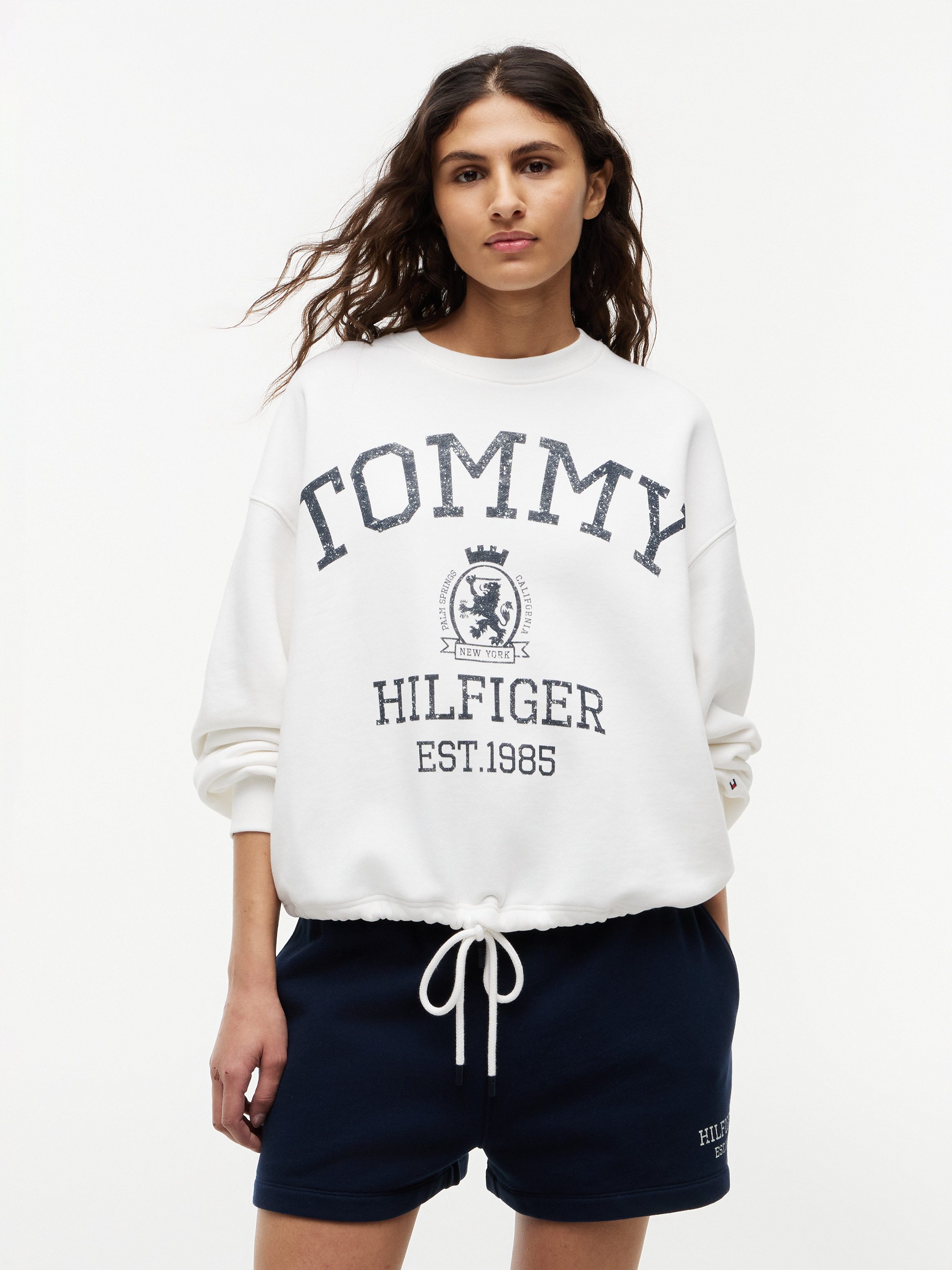 Tommy Hilfiger Sweatshirt VARSITY CREST MDRN SWEATSHIRT Baumwolle, Logo Frontdruck