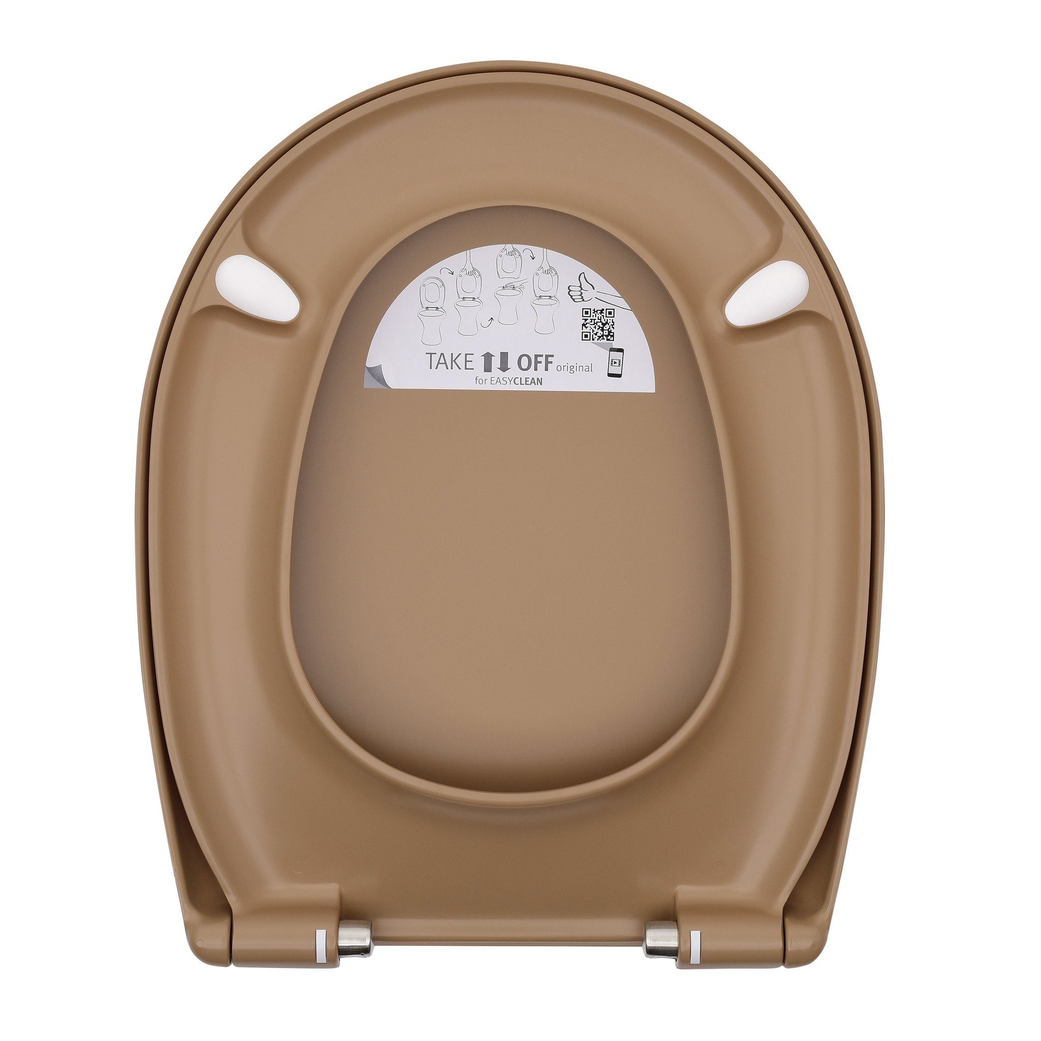 LUVETT WC-Sitz C100 mit Absenkautomatik, Duroplast Antibakteriell, Universelle O-Form (Komplett-Set, Inklusive 3 Befestigungsarten), mit Original SoftClose® Absenkautomatik, Duroplast