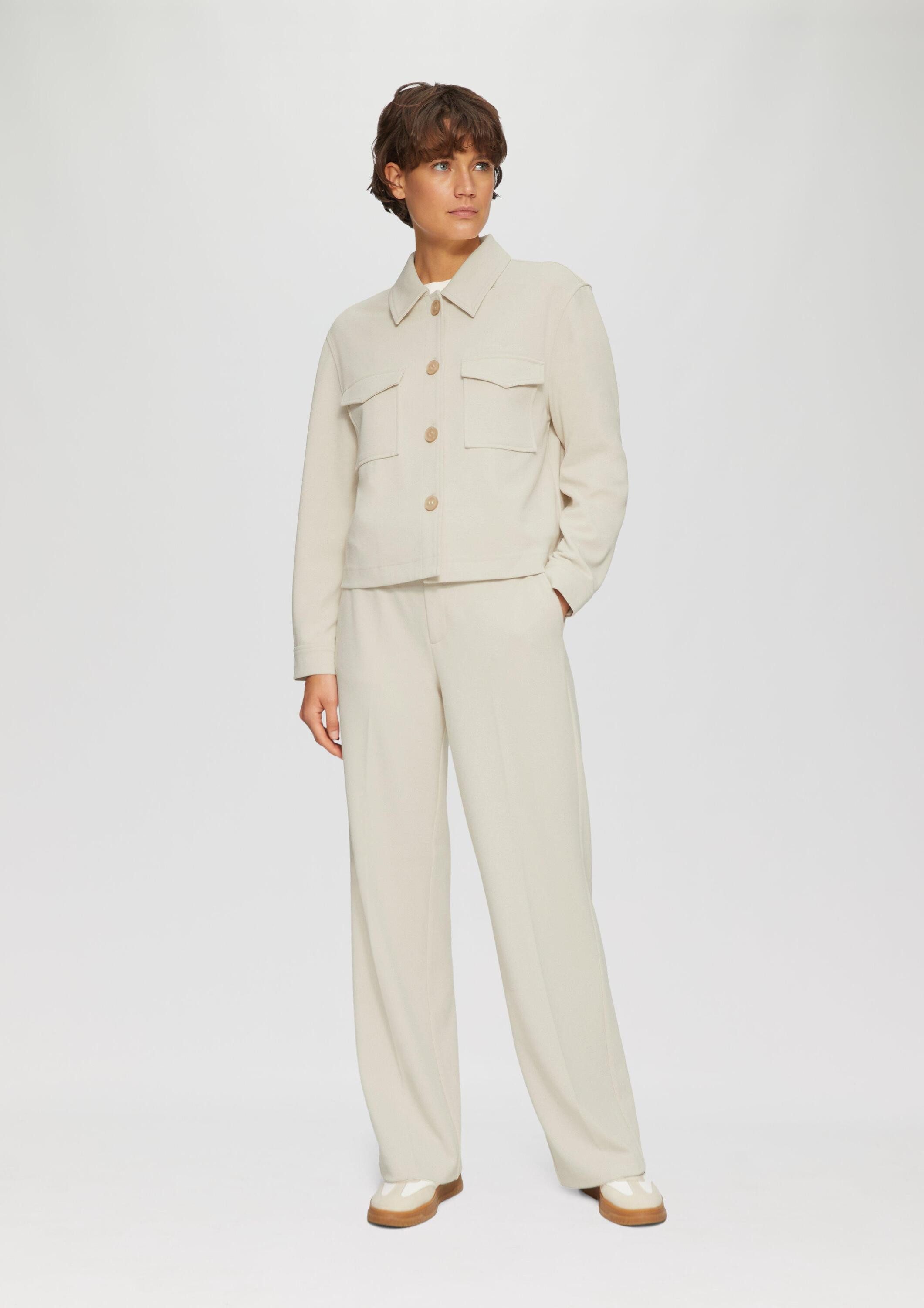 s.Oliver Chinos Hose Wide-Leg-Hose aus Struktur-Jersey