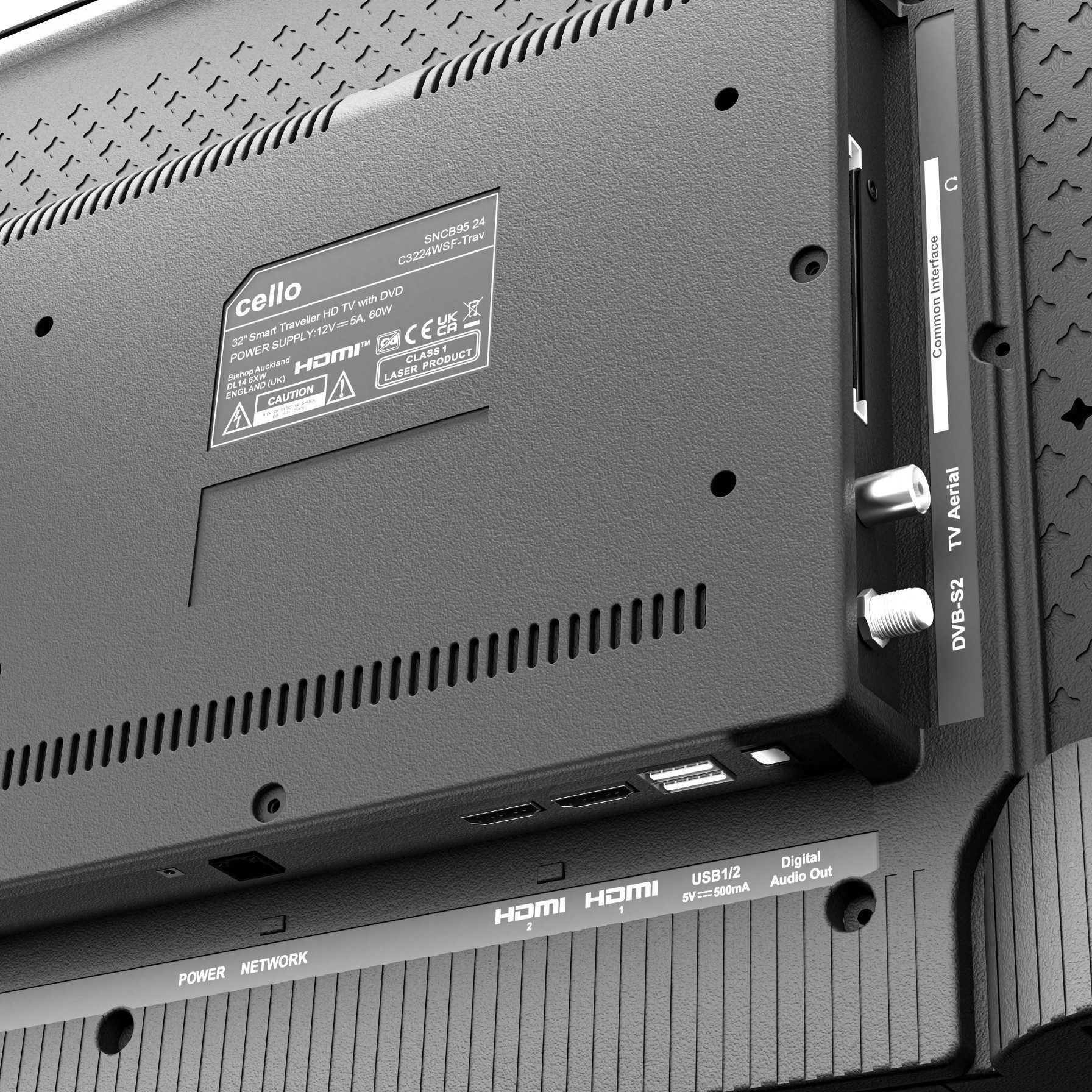 Cello 32 Zoll Camping 12V Smart WebOS Traveller mit DVD-Player LED-Fernseher (81,28 cm/32 Zoll, HD-Ready, Smart-TV)