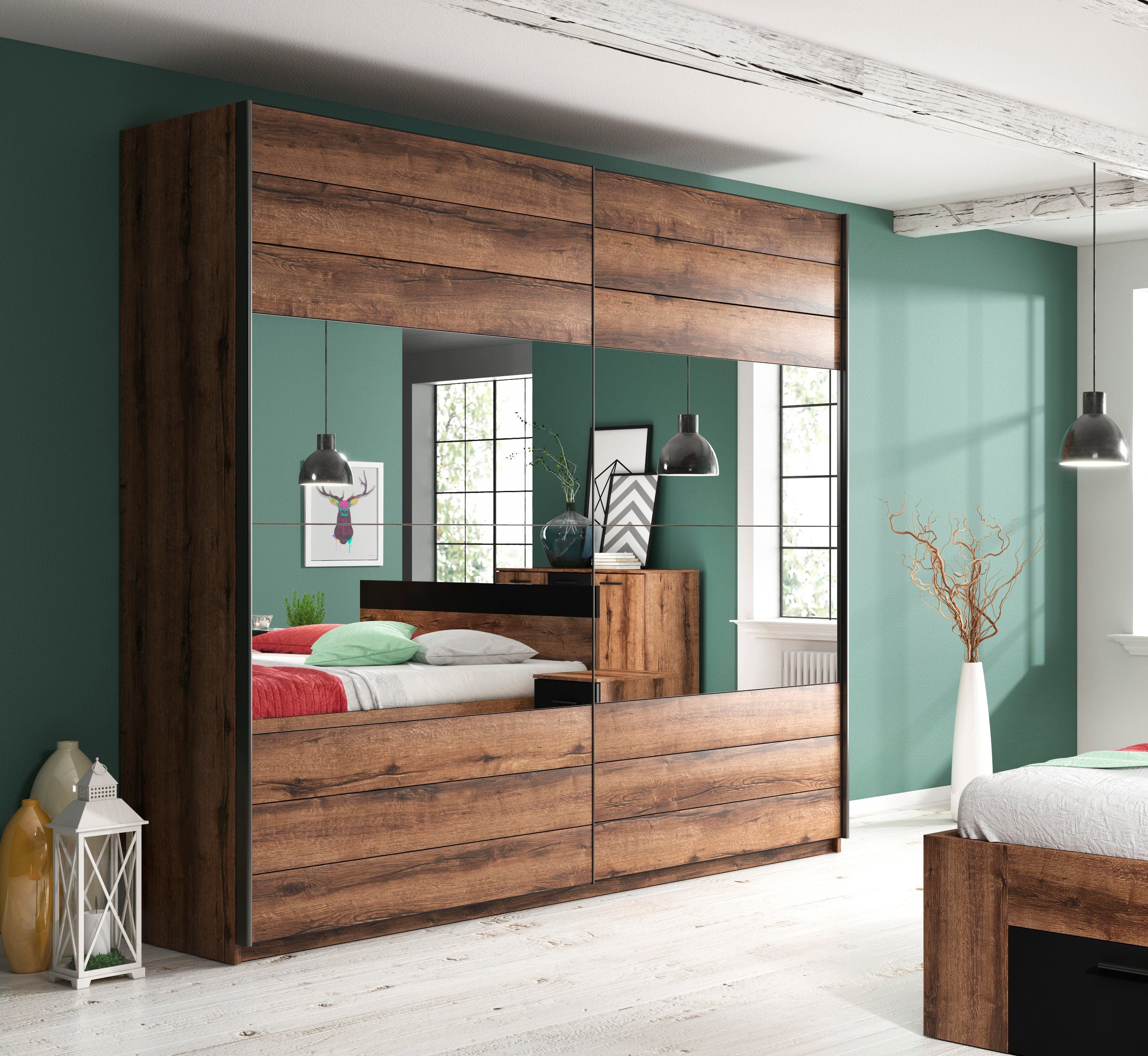 Home affaire Schwebetürenschrank "Beta Schiebetürenschrank Kleiderschrank W günstig online kaufen