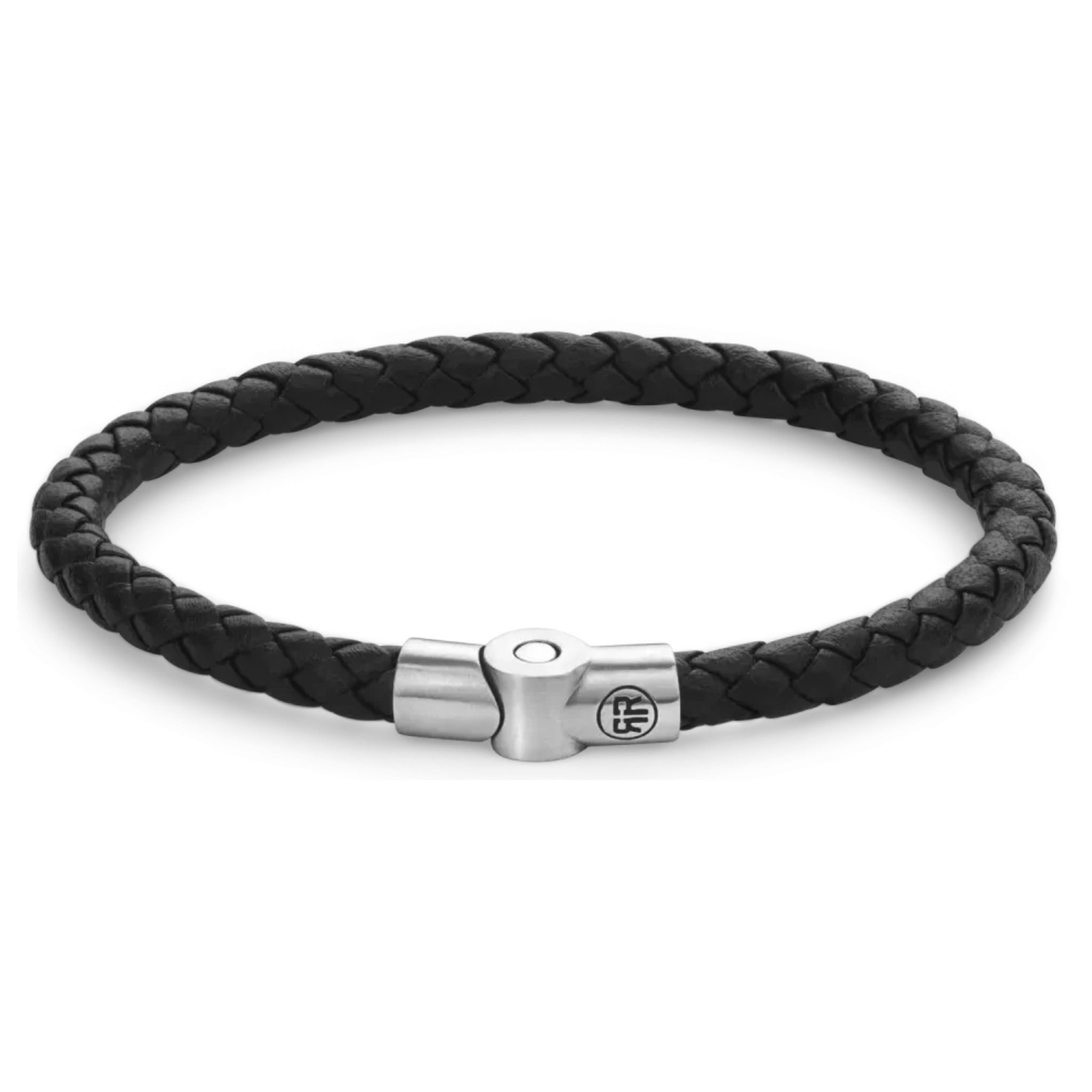 Rebel & Rose Armband Armband aus einer 5mm dicken, schwarzen Lederschnur