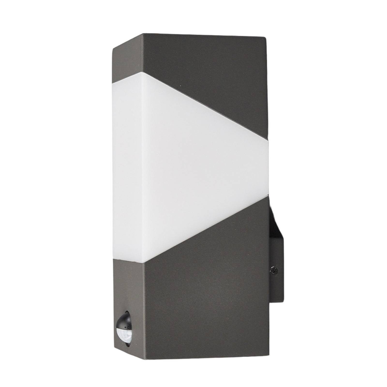 Lucande Außen-Wandleuchte Kiran, Metall, Schwarz IP44mit Bewegungsmelder, 1 x 40 W